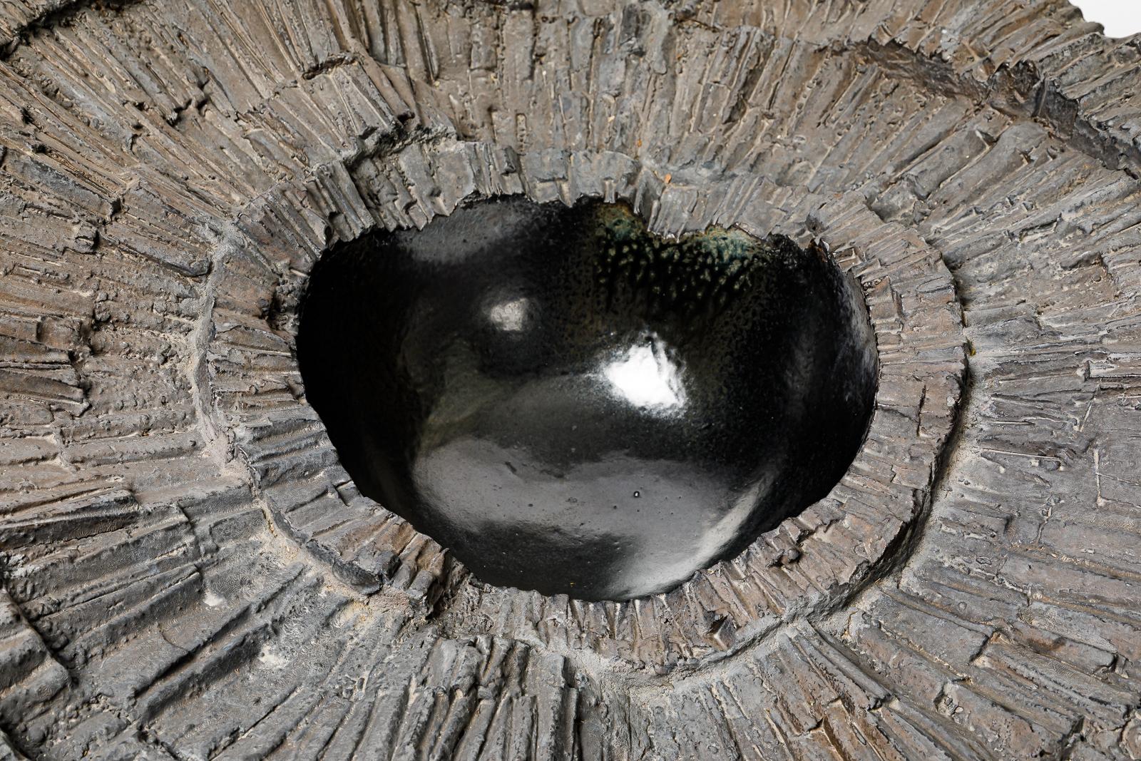 Sculpture in black glazed stoneware by Jean-Pierre Bonardot. For Sale 5