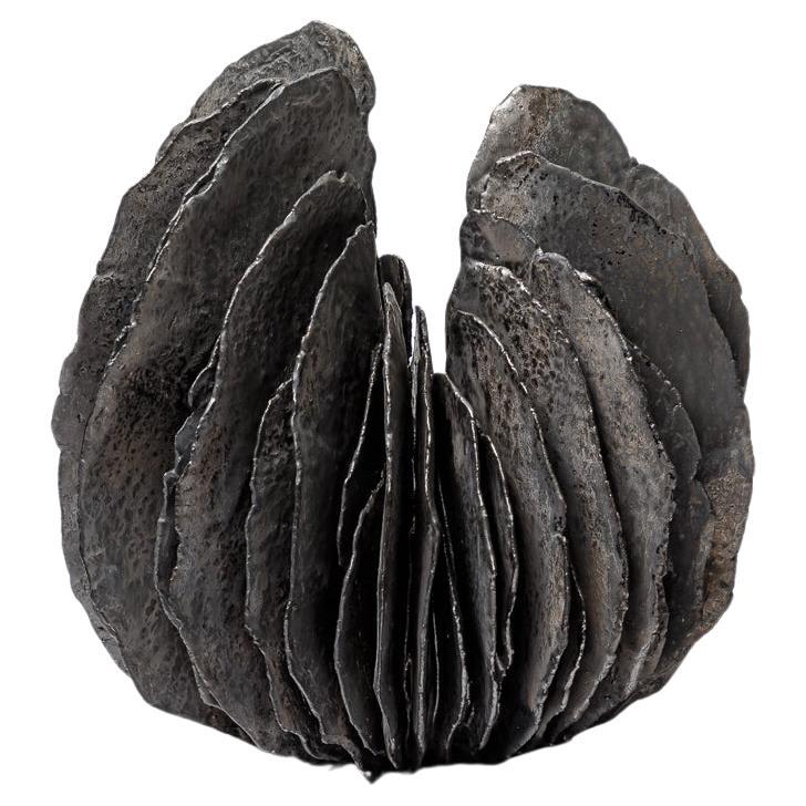 Sculpture en céramique émaillée noire, Jean-Pierre Bonardot, 2025