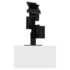 Sculpture in Black Lacquered Metal by Lars-Erik Falk, 1969