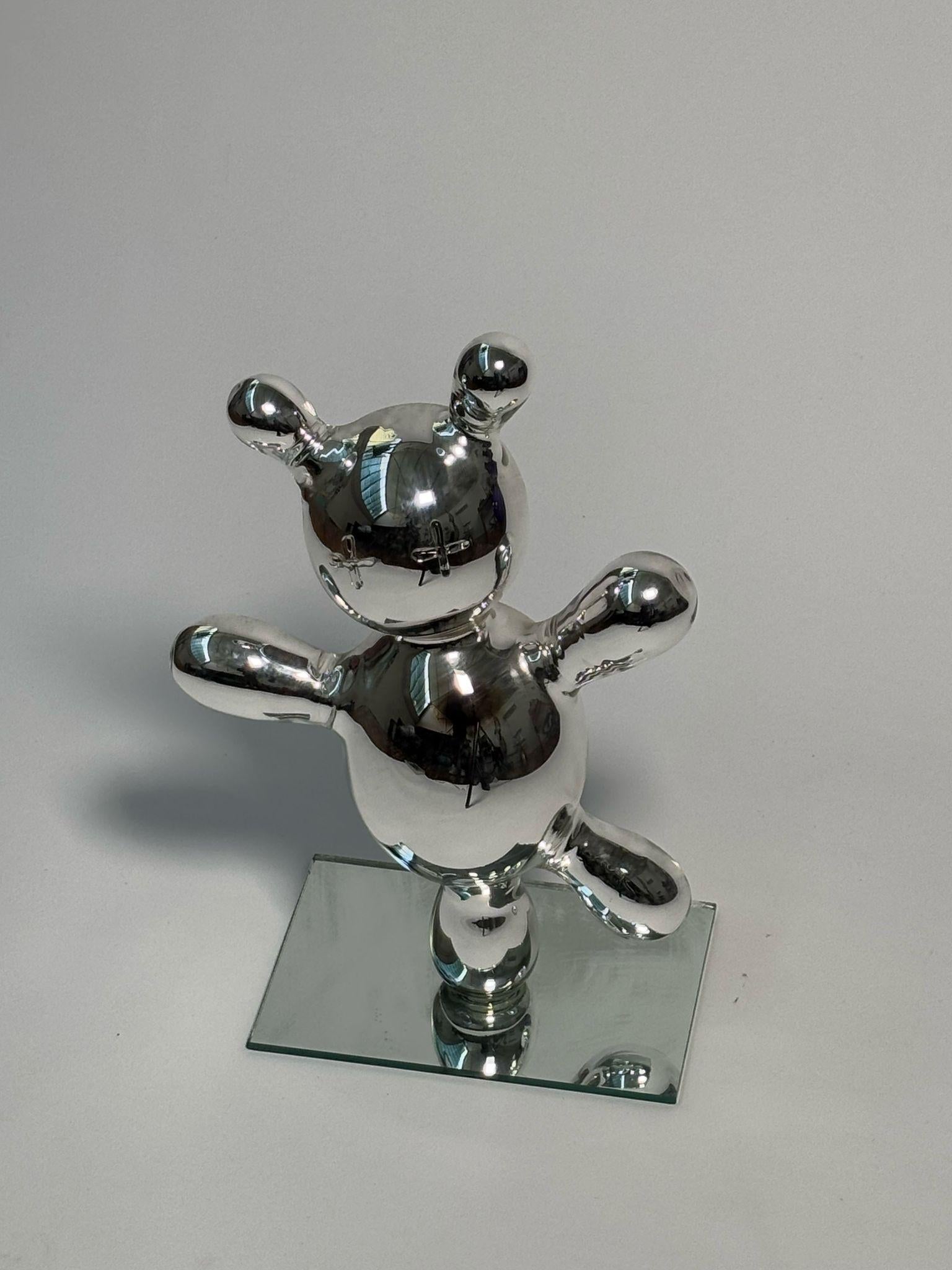 Skulptur aus mundgeblasenem Glas, verspiegelt von Massimo Lunardon (Moderne) im Angebot