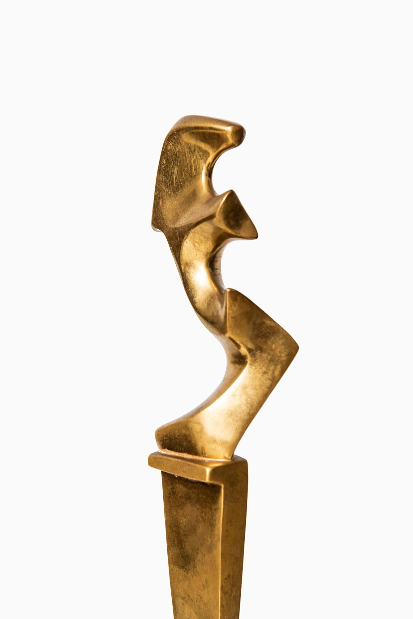 Swedish Sculpture in Brass and Rosewood For Sale