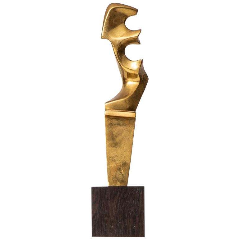 Sculpture in Brass and Rosewood For Sale