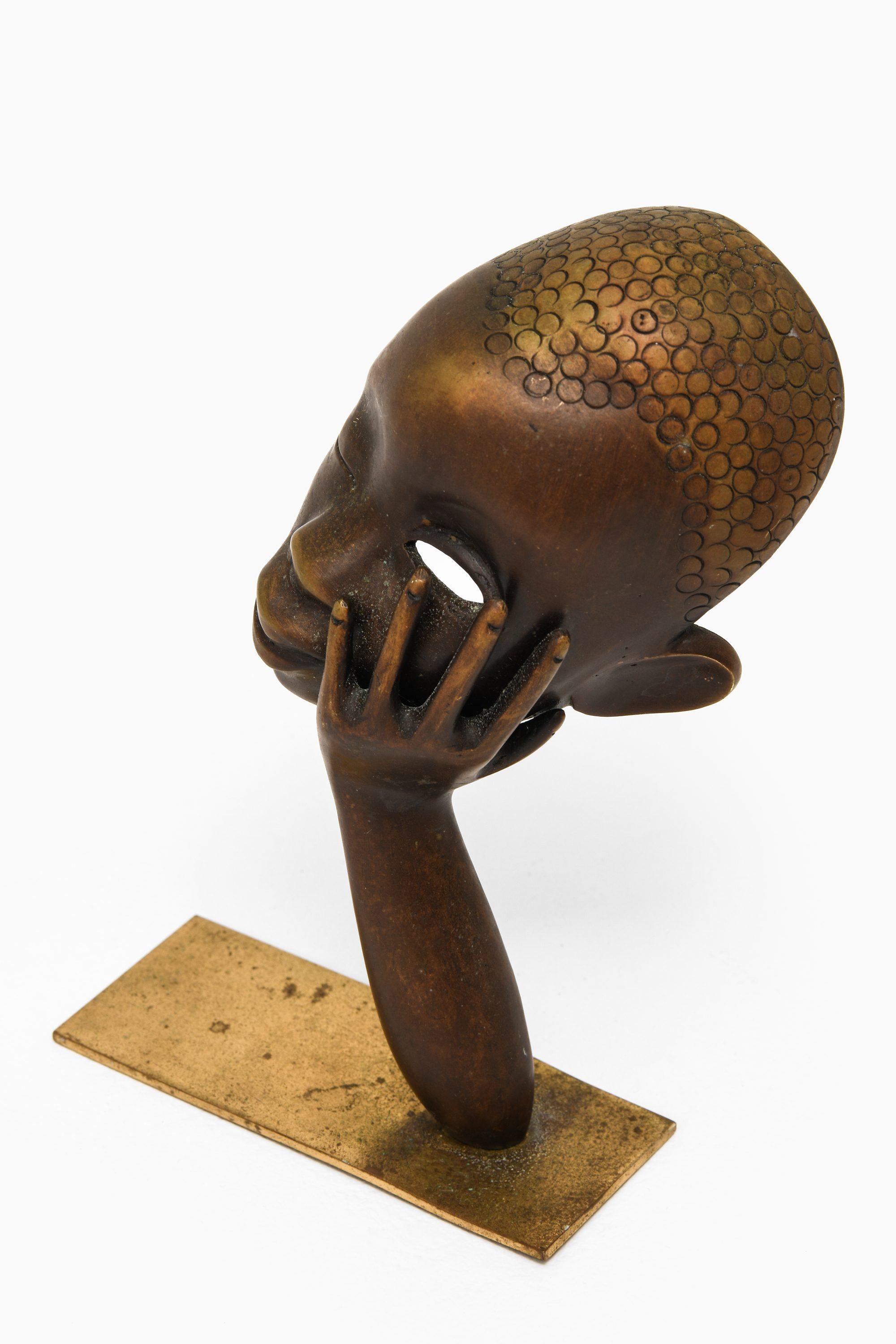 Mid-Century Modern Sculpture in Brass by Karl Hagenauer, 1950's For Sale