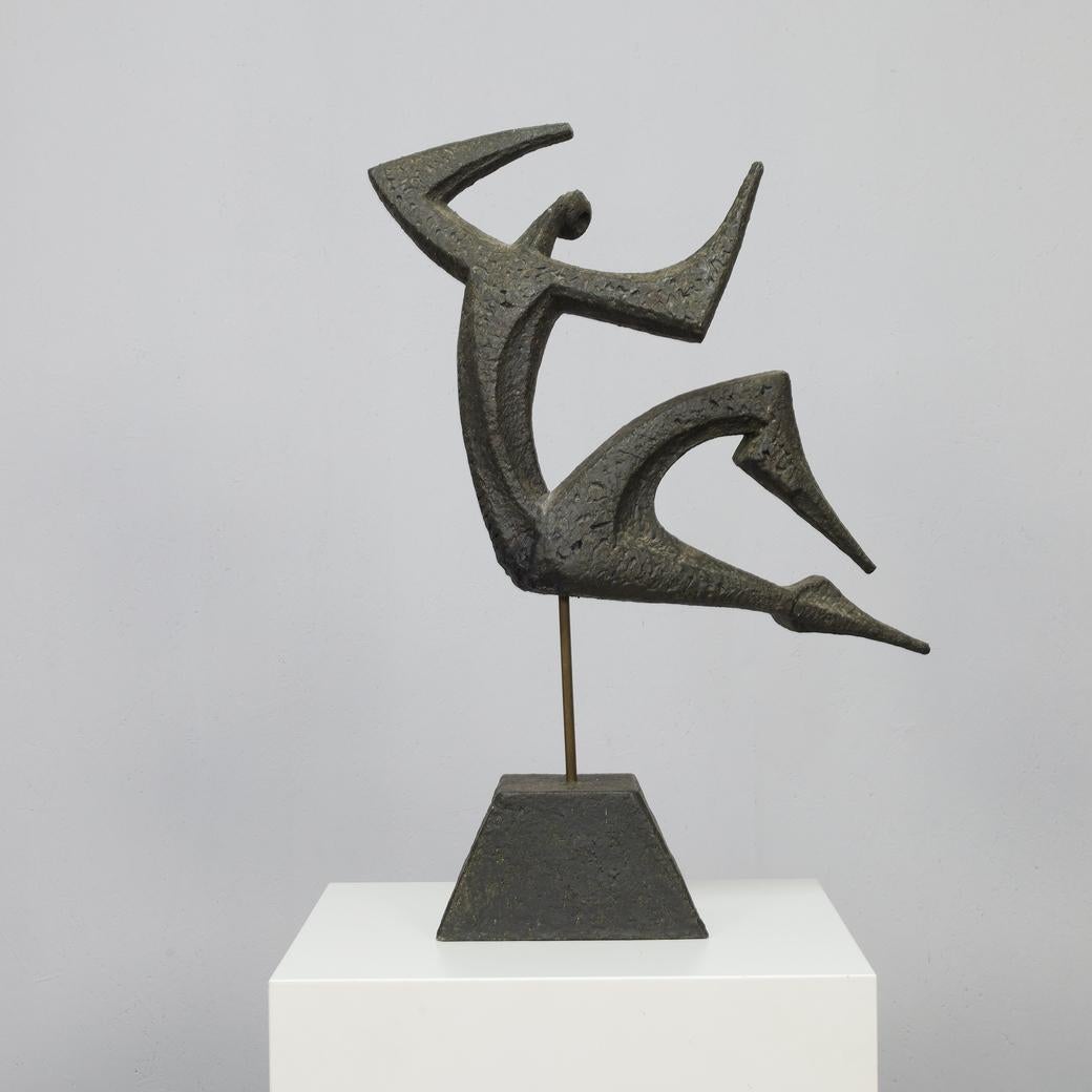 Mid-Century Modern Sculpture in Bronze by Joop Puntman, 1970s For Sale