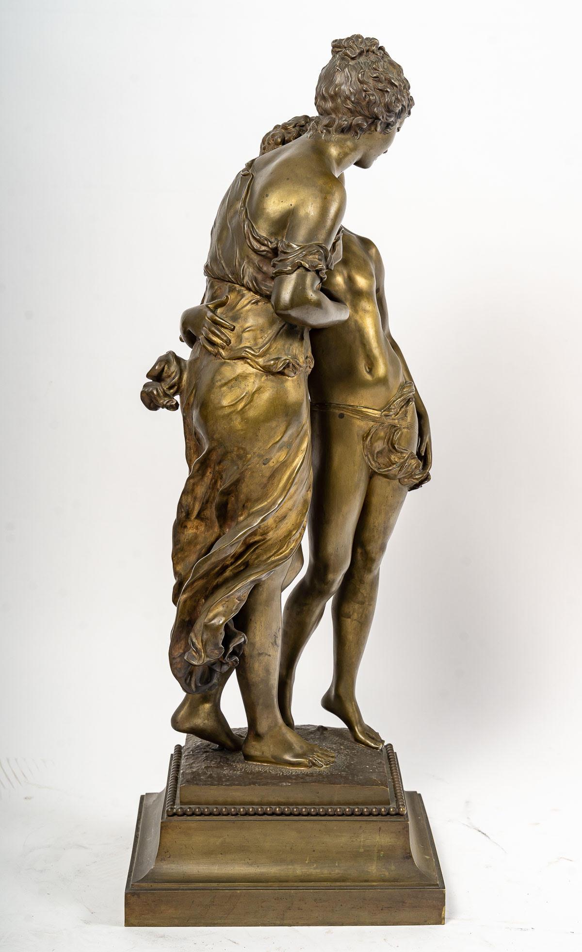 Sculpture en bronze, signée Ferville Suan, 