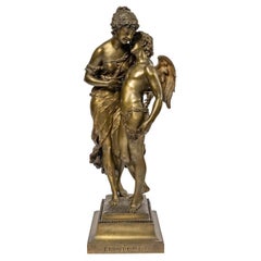 Sculpture en bronze, signée Ferville Suan, « Le secret »