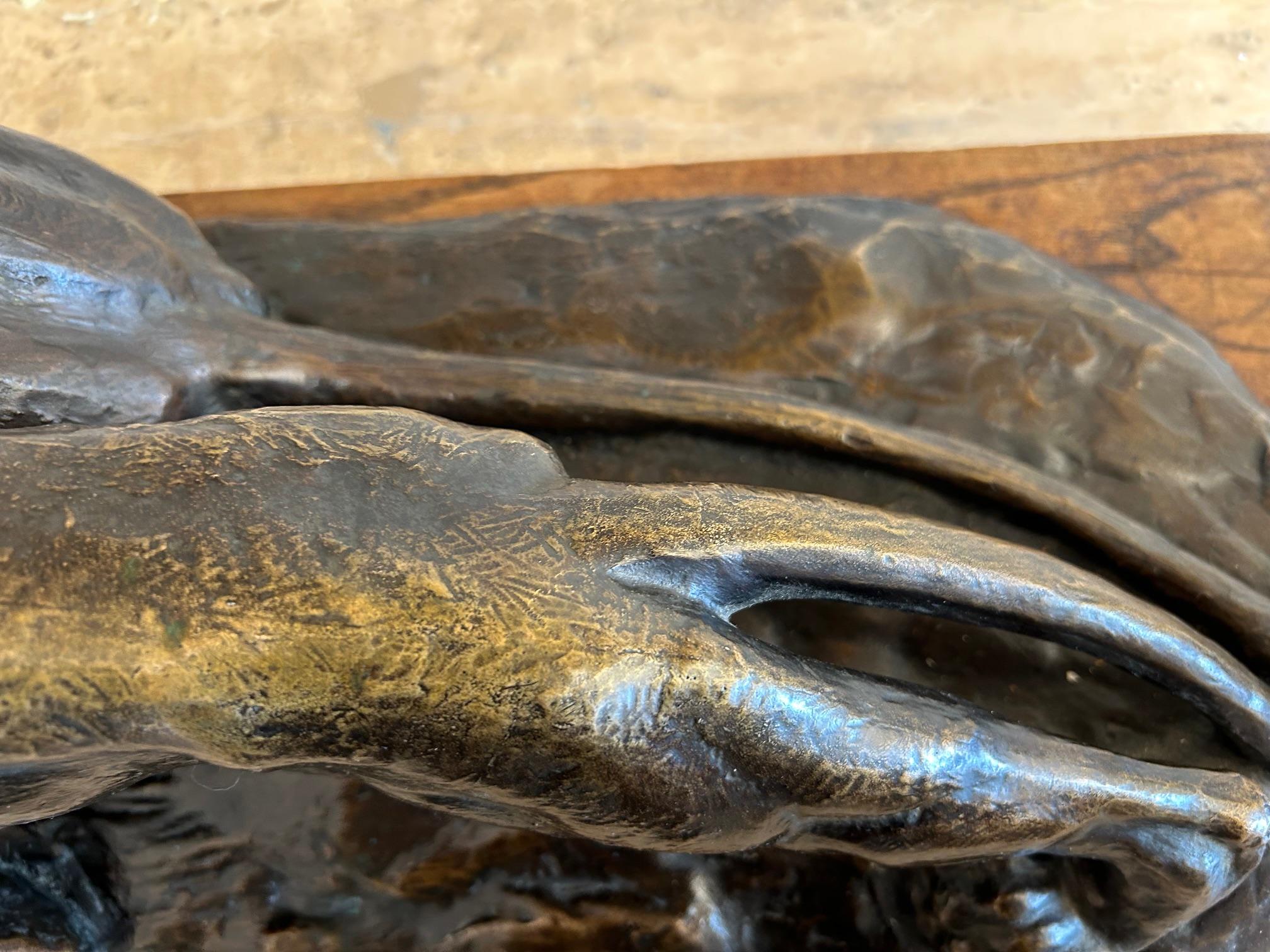 Scultura in bronzo, firmata Mazzei, art deco in vendita 11