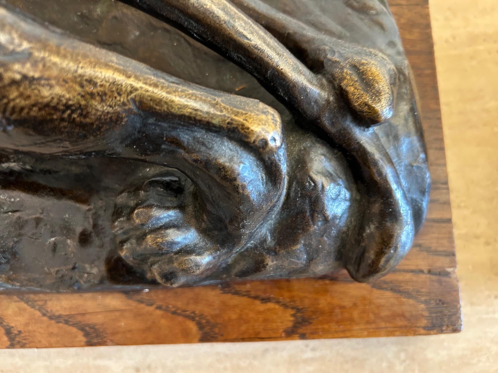 Scultura in bronzo, firmata Mazzei, art deco in vendita 12