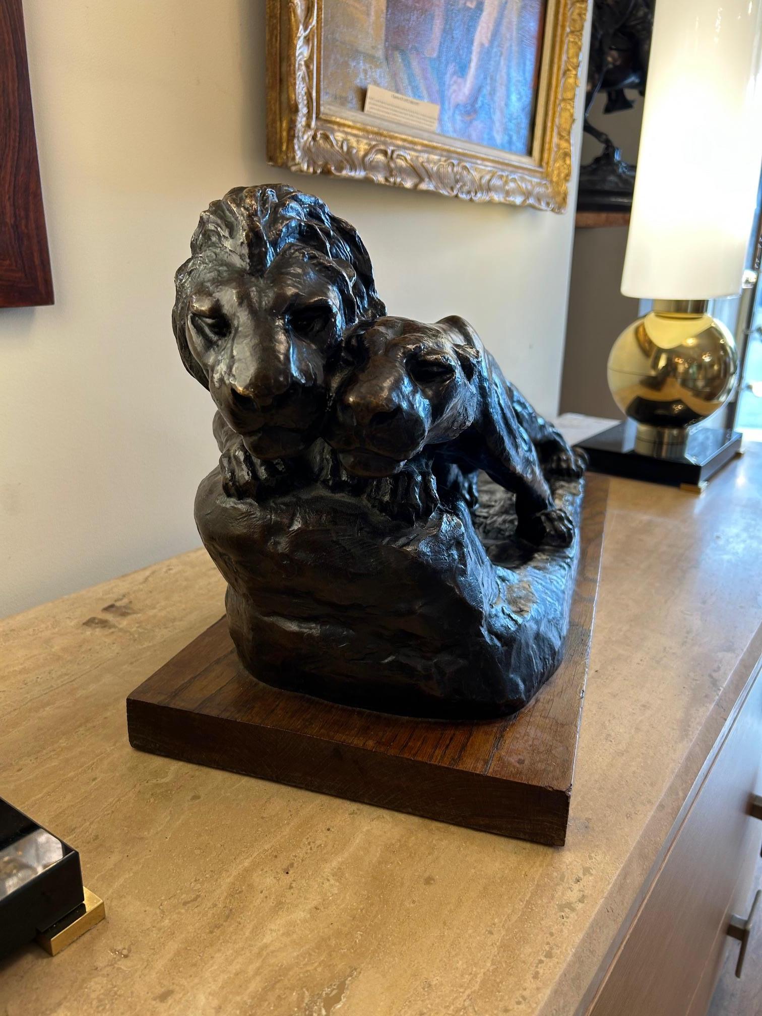 Metà XX secolo Scultura in bronzo, firmata Mazzei, art deco in vendita