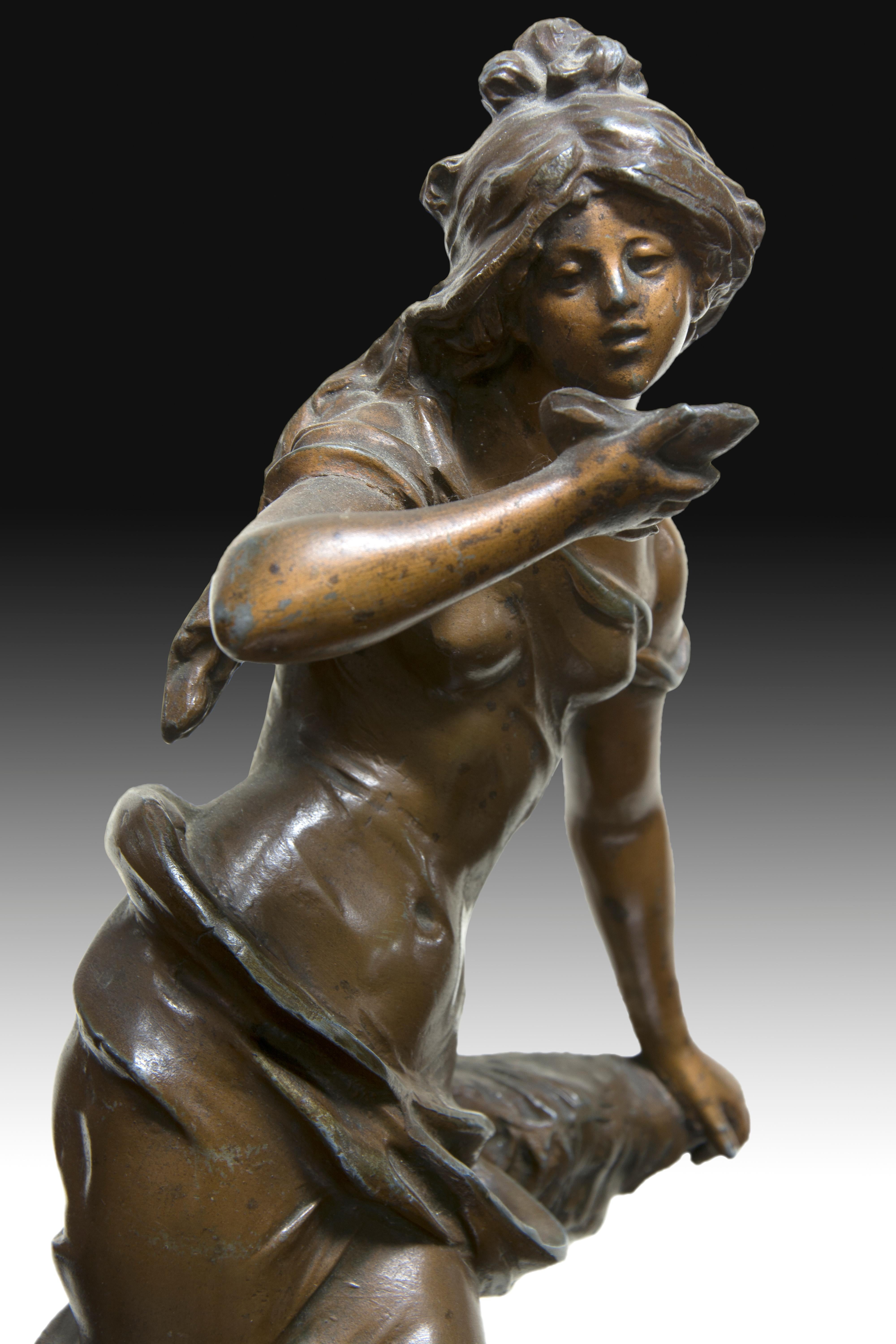 Sculpture in Calamine, After Models by Auguste Moreau, France, 19th Century In Good Condition For Sale In Madrid, ES