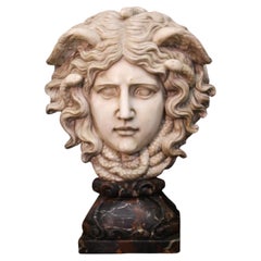 Sculpture in Carrara marble, Medusa, marble bust of medusa Rondanini, sculpture