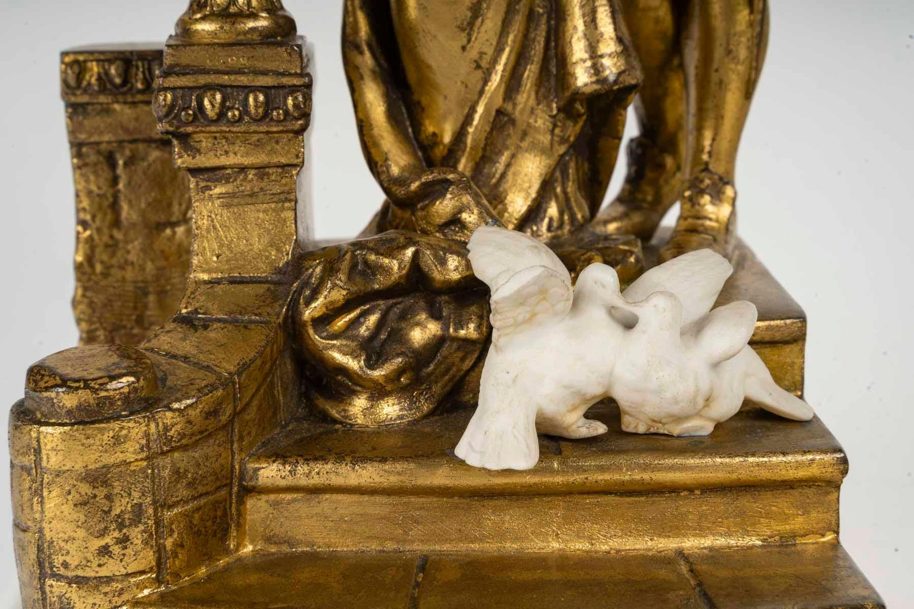 Napoleon III Sculpture in Gilded Bronze, Signed Alonzo, 19th Century.