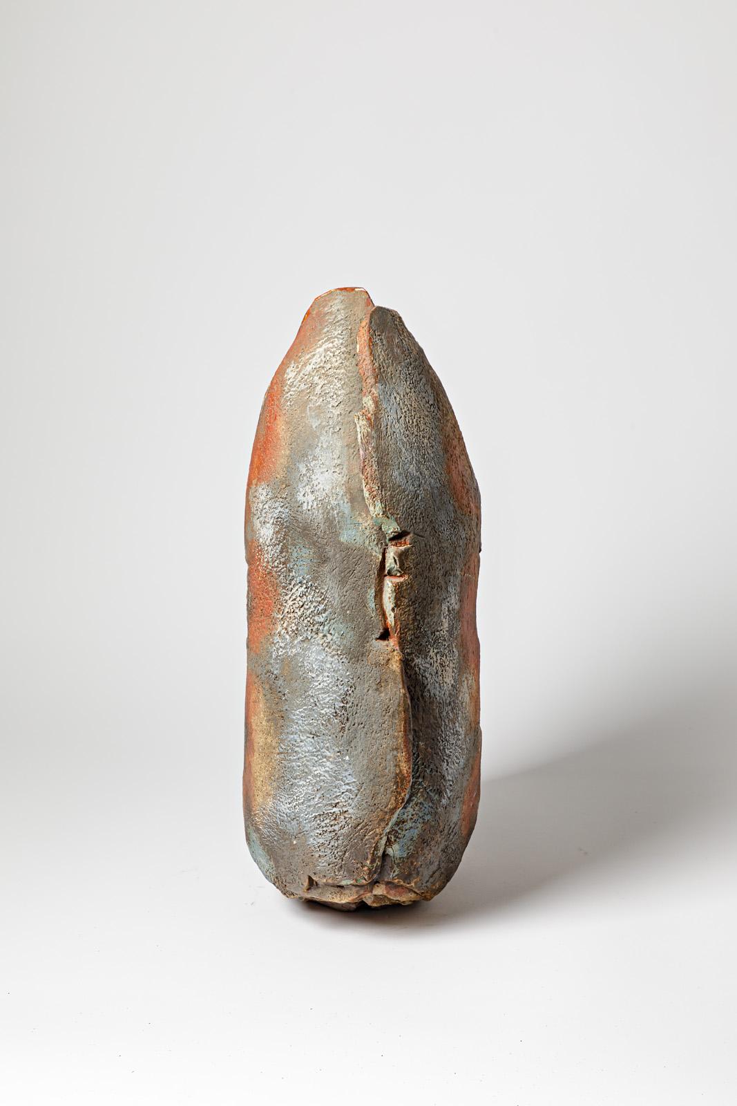Sculpture in Glazed and Engobed Stoneware, Jean-Pierre Bonardot, 2005 In Excellent Condition For Sale In Saint-Ouen, FR