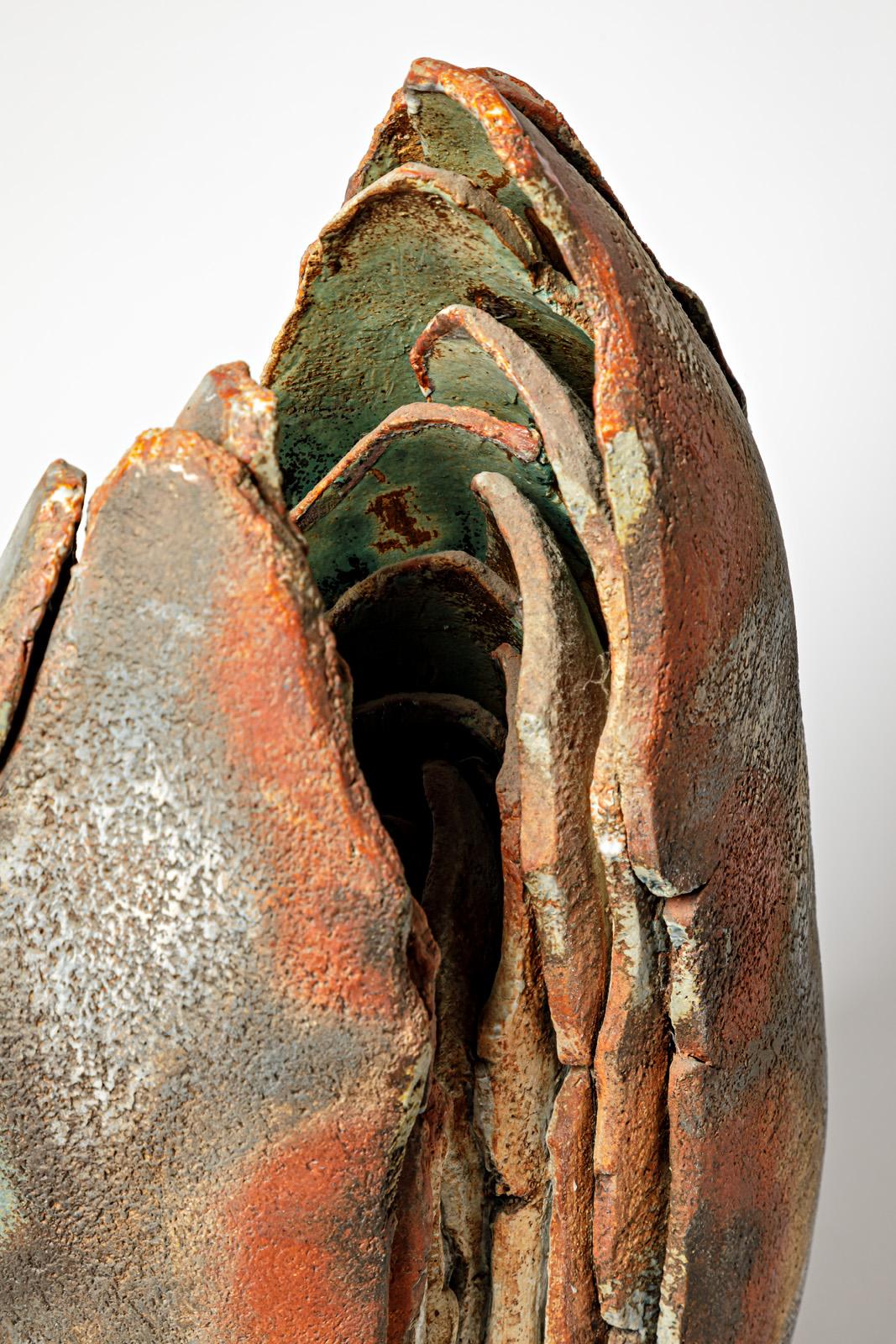 Ceramic Sculpture in Glazed and Engobed Stoneware, Jean-Pierre Bonardot, 2005 For Sale