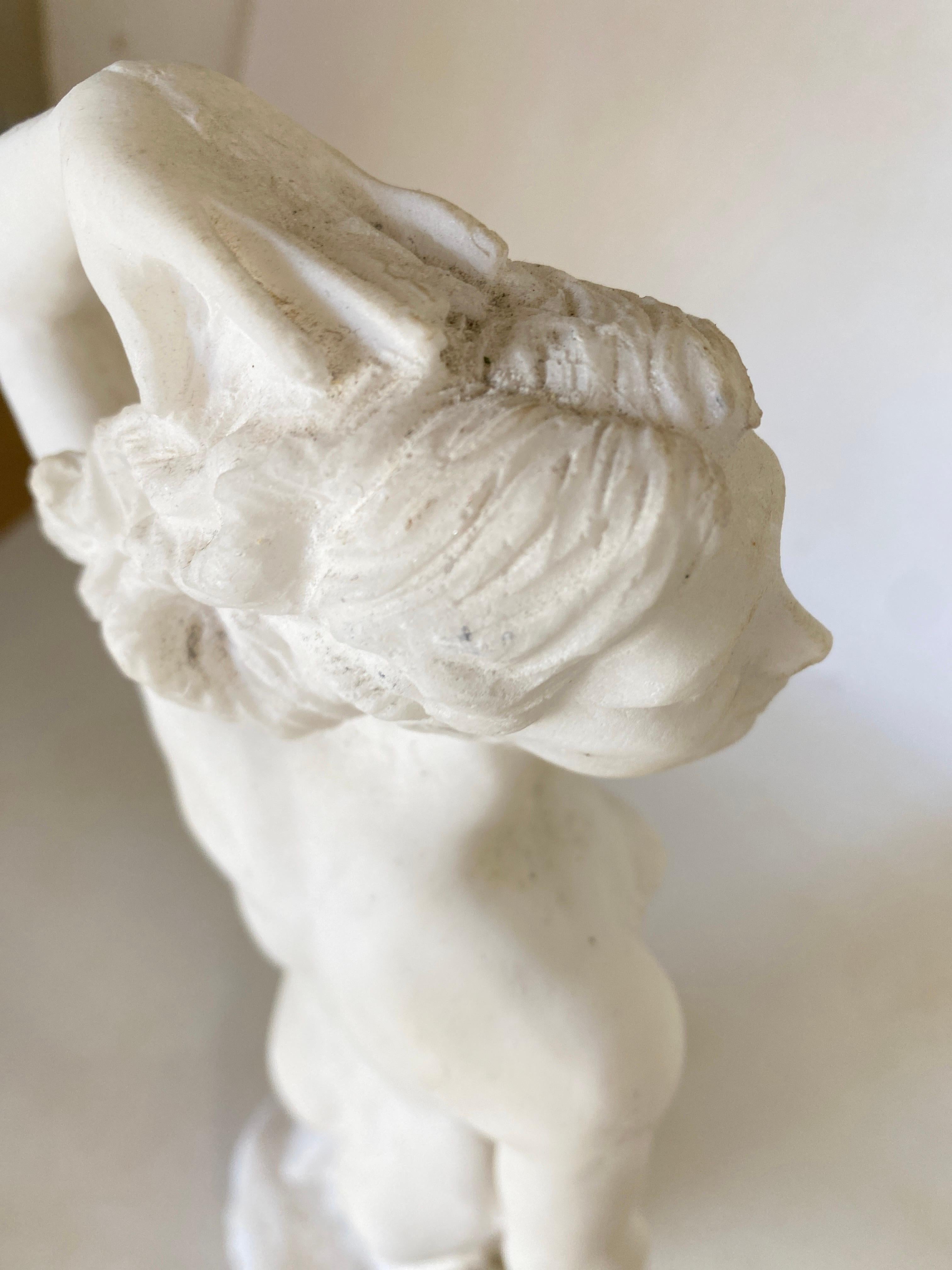 Skulptur aus Marmor pulverbeschichtetem französischem Fraukörper, in weißer Farbe, 20. Jahrhundert im Angebot 4