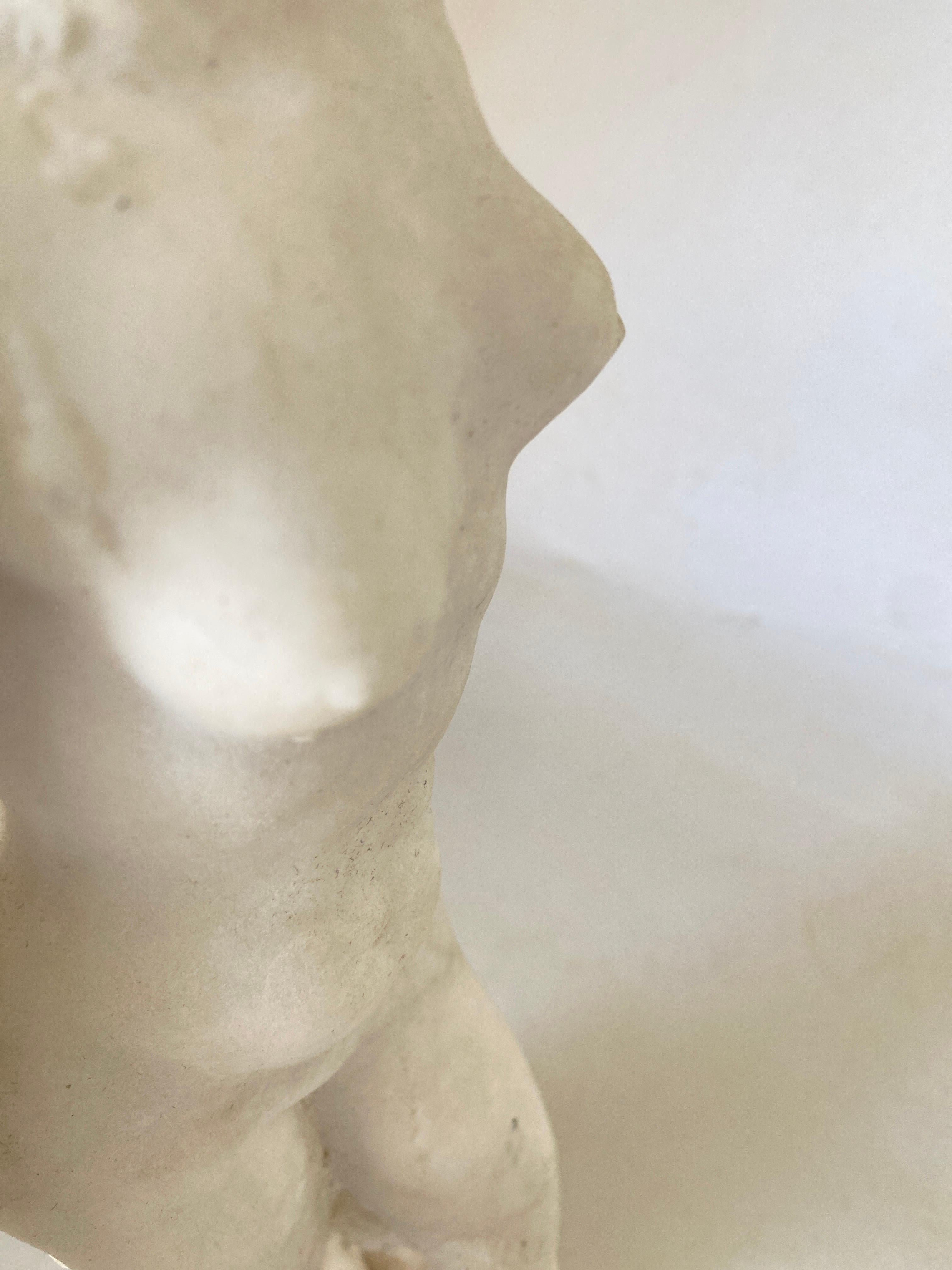Skulptur aus Marmor pulverbeschichtetem französischem Fraukörper, in weißer Farbe, 20. Jahrhundert im Angebot 5
