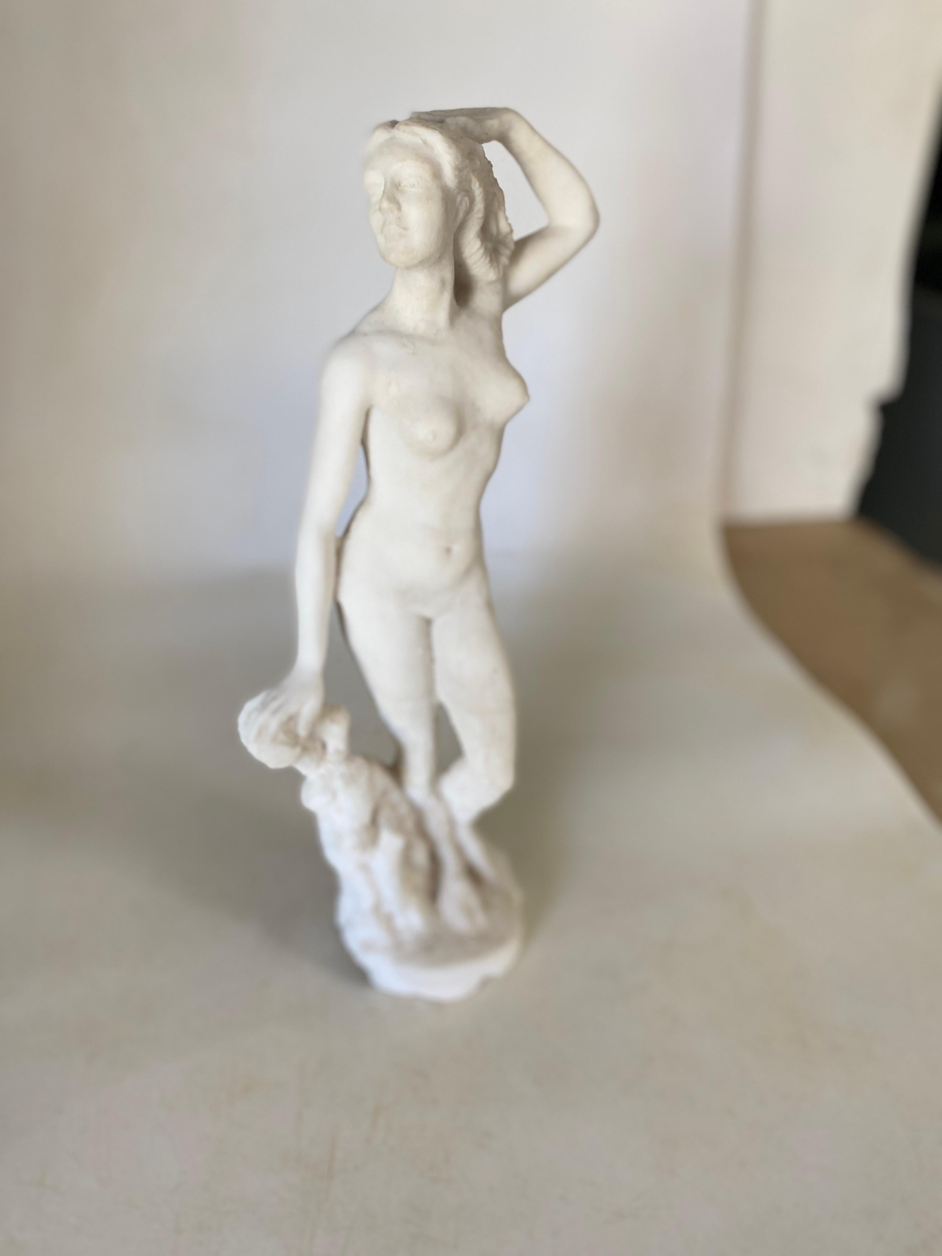 Skulptur aus Marmor pulverbeschichtetem französischem Fraukörper, in weißer Farbe, 20. Jahrhundert im Angebot 9