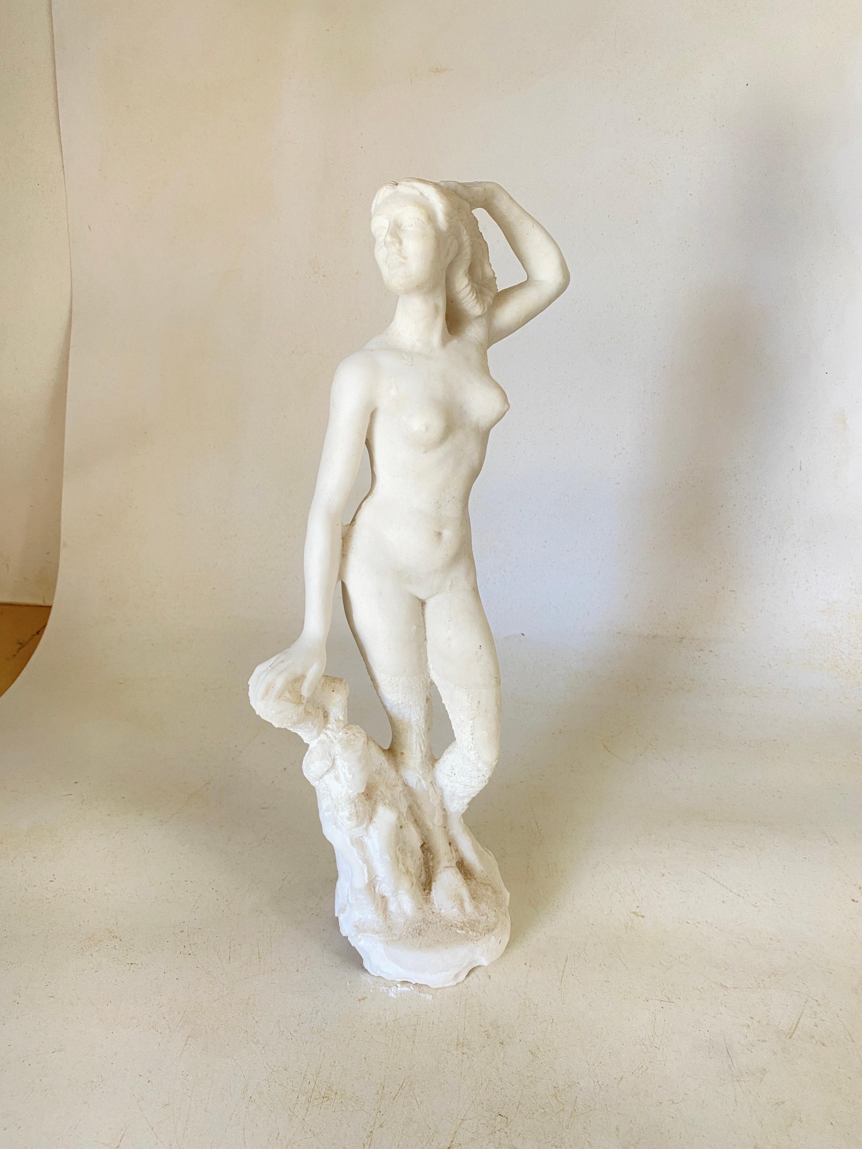 Skulptur aus Marmor pulverbeschichtetem französischem Fraukörper, in weißer Farbe, 20. Jahrhundert im Angebot 11