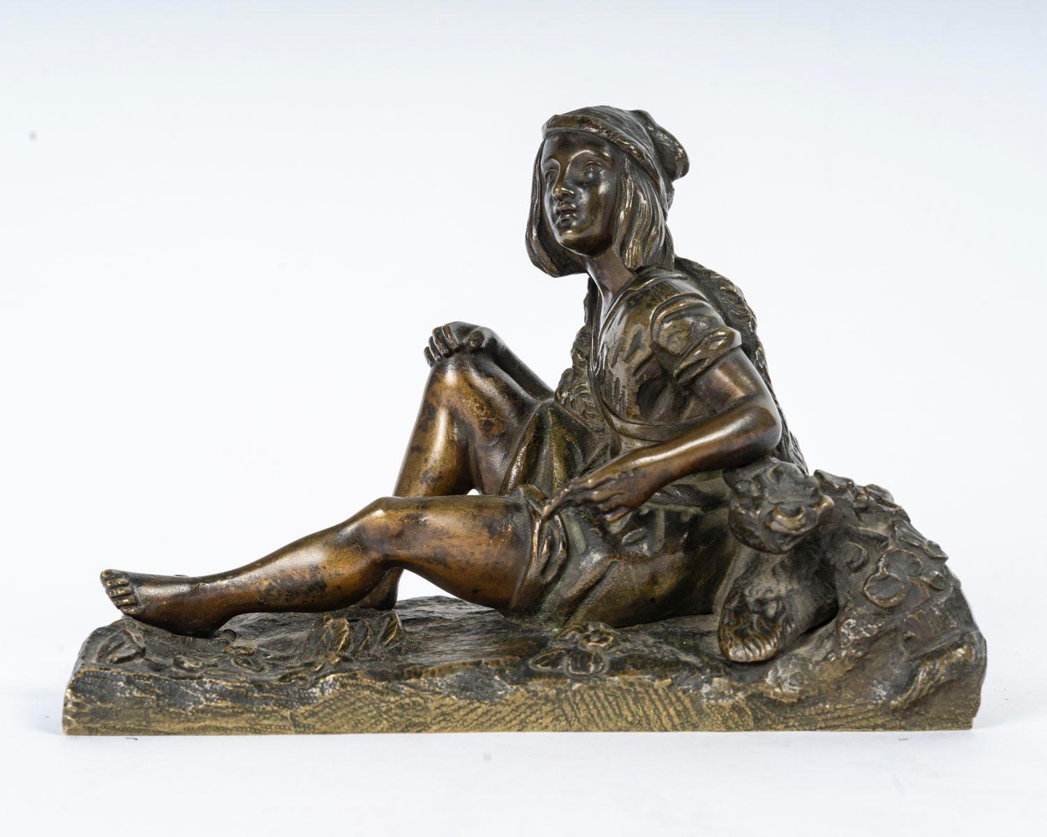 Francese Scultura in bronzo patinato, XX secolo, stile Napoleone III. in vendita