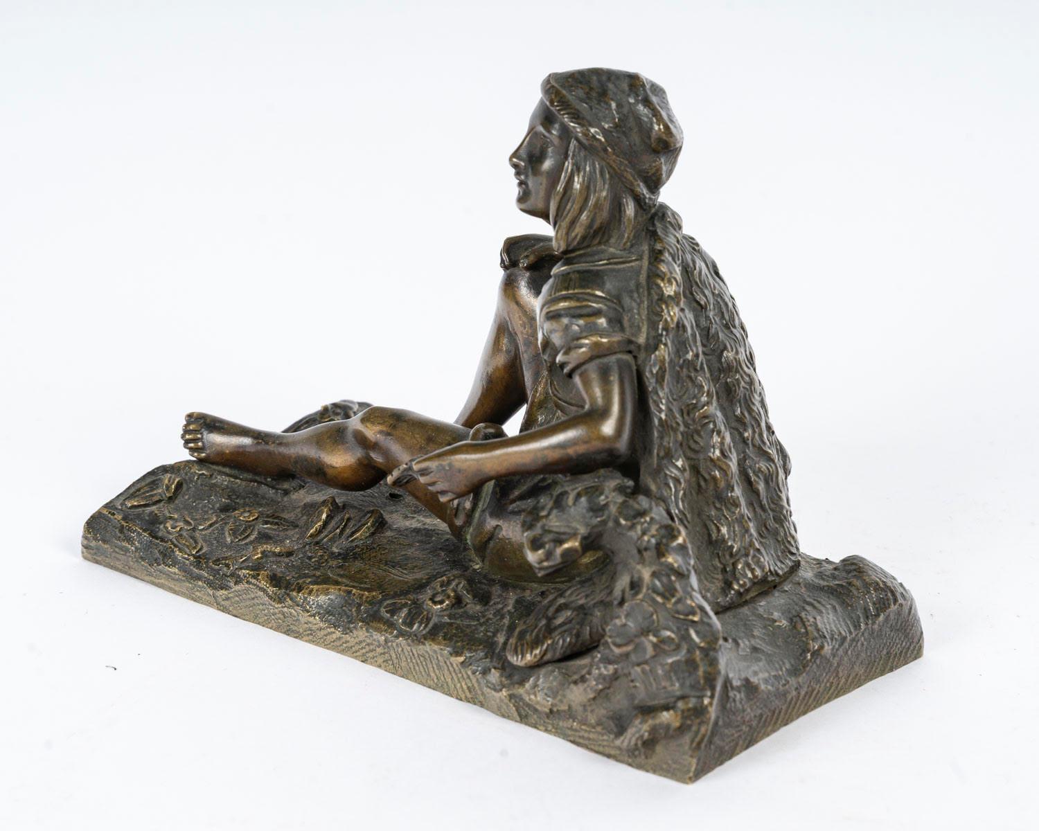 Scultura in bronzo patinato, XX secolo, stile Napoleone III. In condizioni buone in vendita a Saint-Ouen, FR