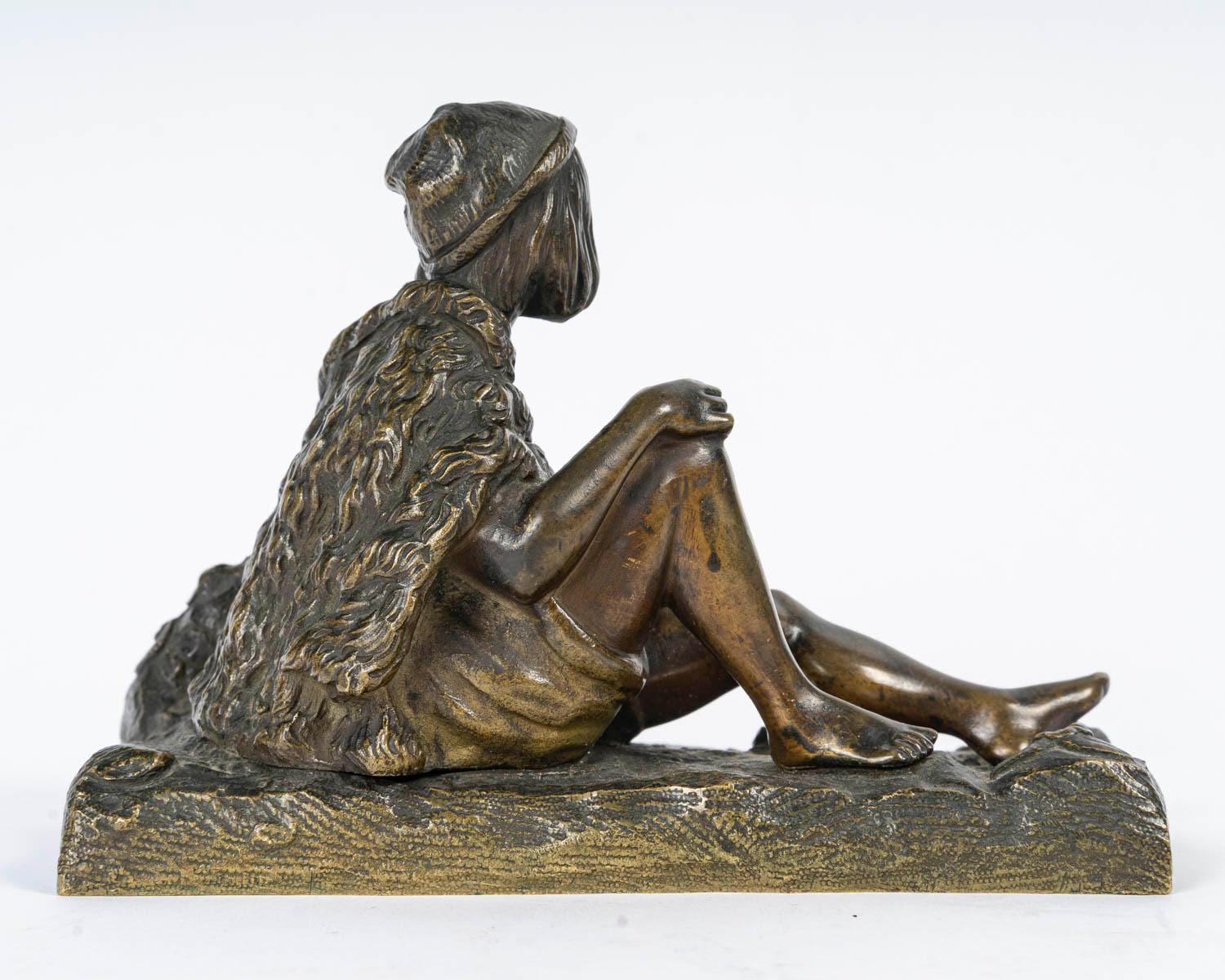 Scultura in bronzo patinato, XX secolo, stile Napoleone III. in vendita 1