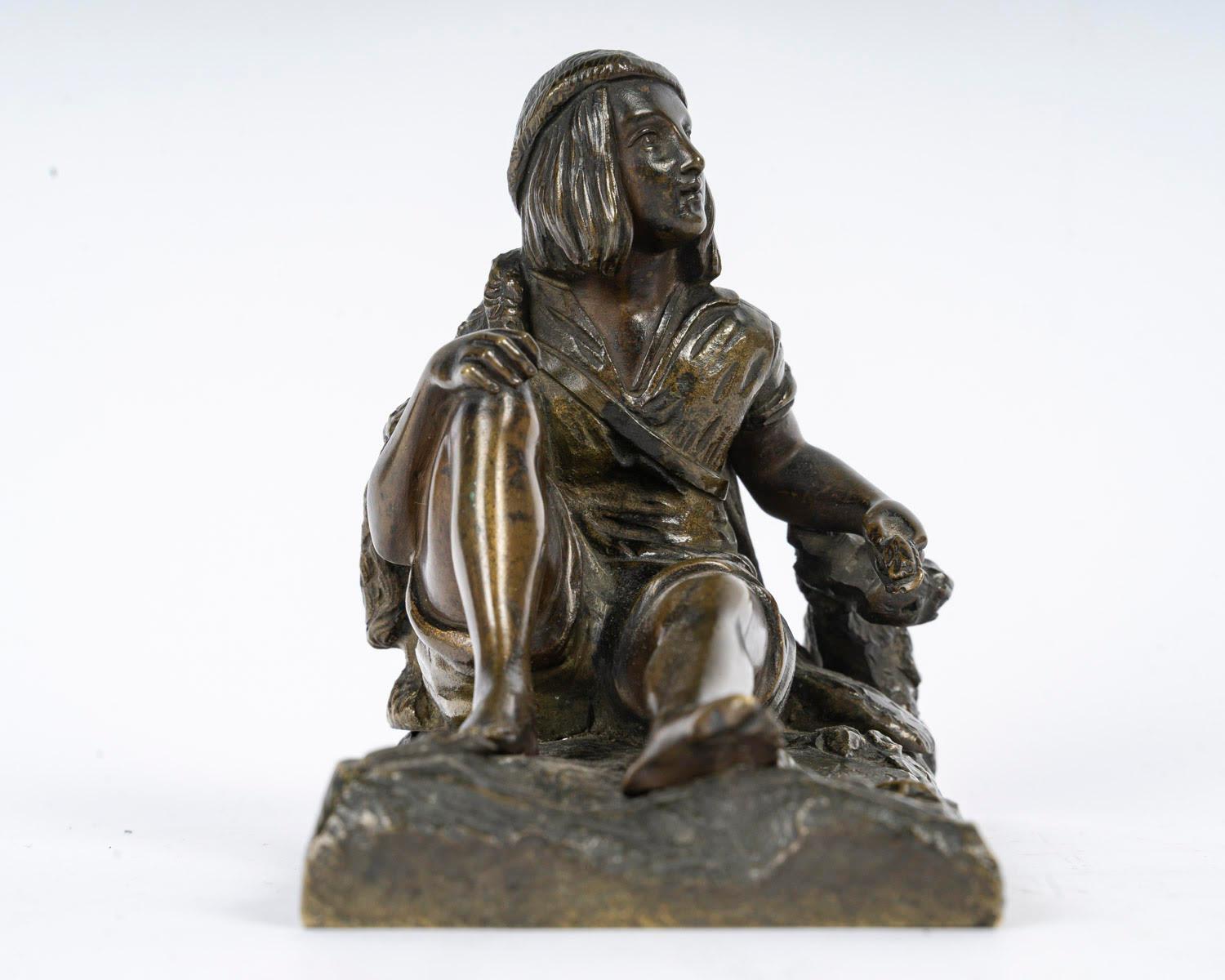 Scultura in bronzo patinato, XX secolo, stile Napoleone III. in vendita 2
