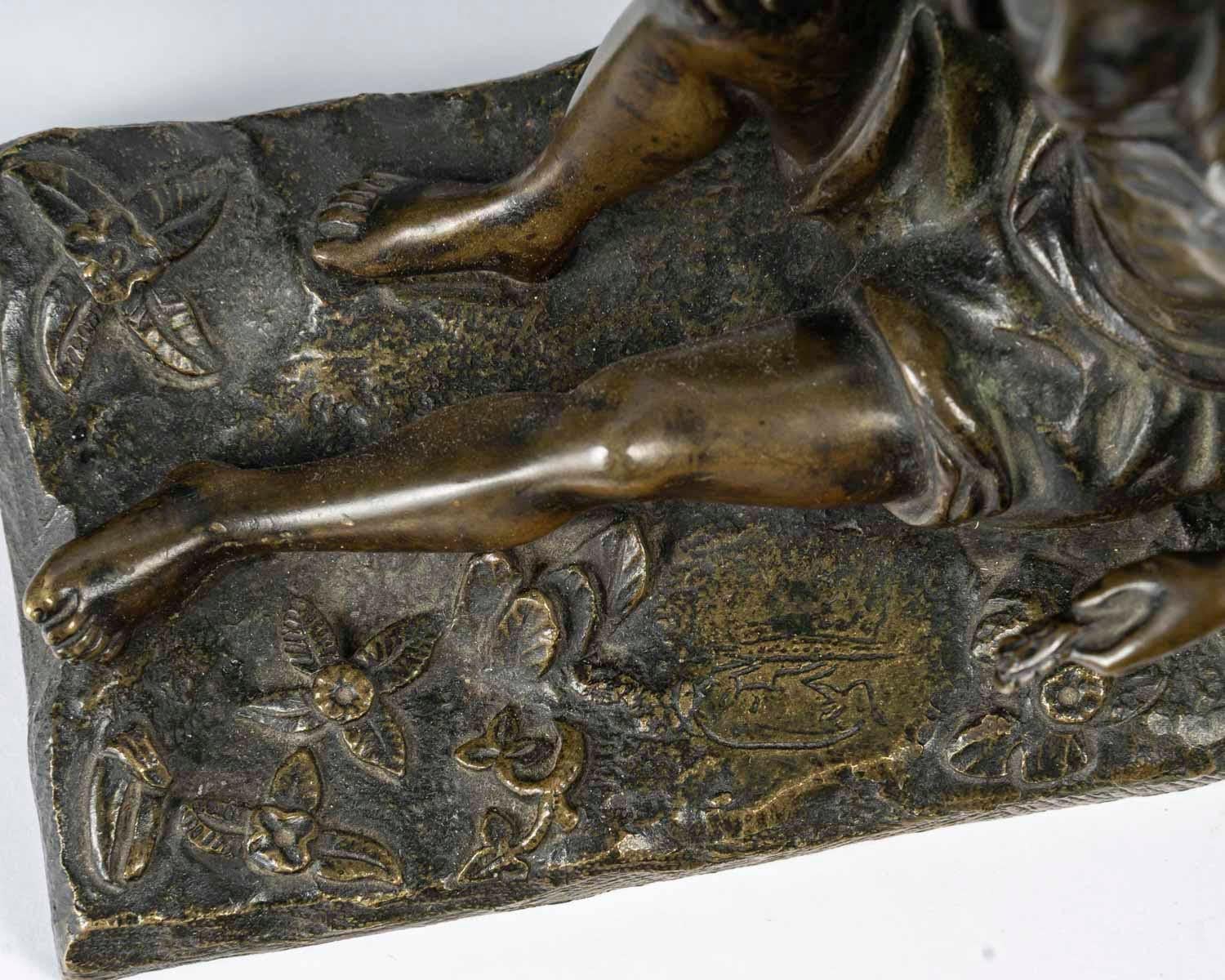 Scultura in bronzo patinato, XX secolo, stile Napoleone III. in vendita 3
