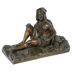 Scultura in bronzo patinato, XX secolo, stile Napoleone III.