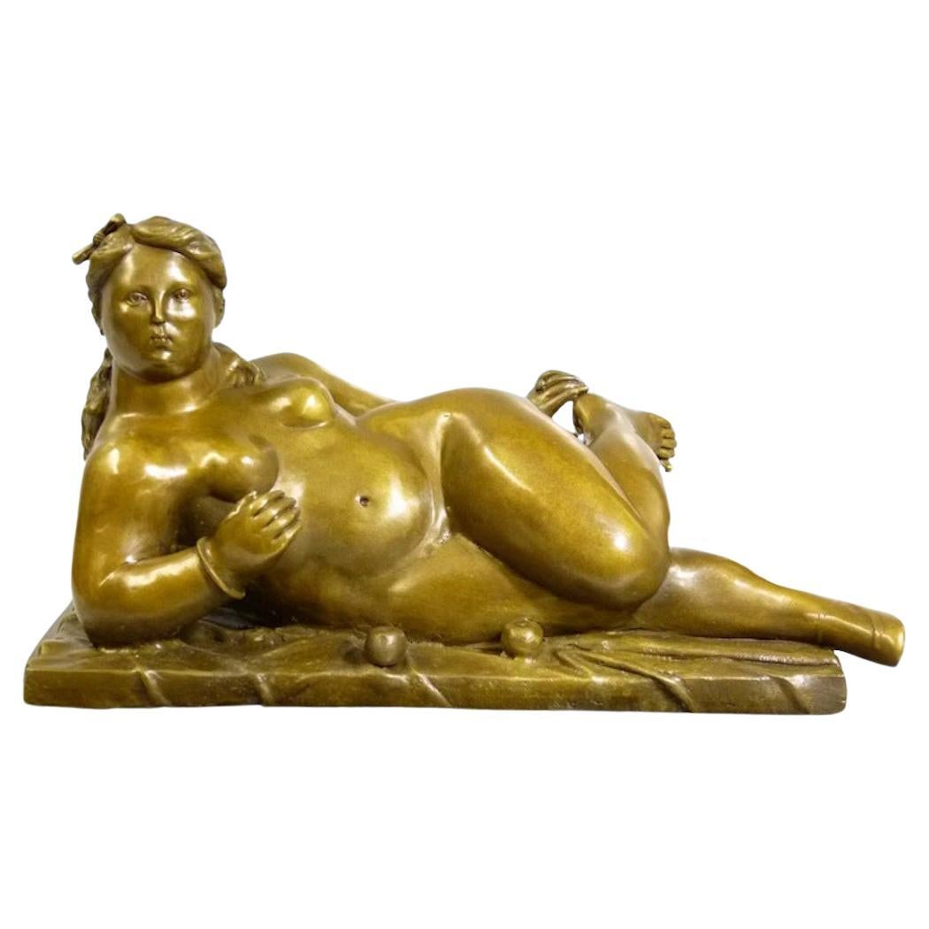 Sculpture in Patinated Bronze after Fernando Botero, 20th Century.
