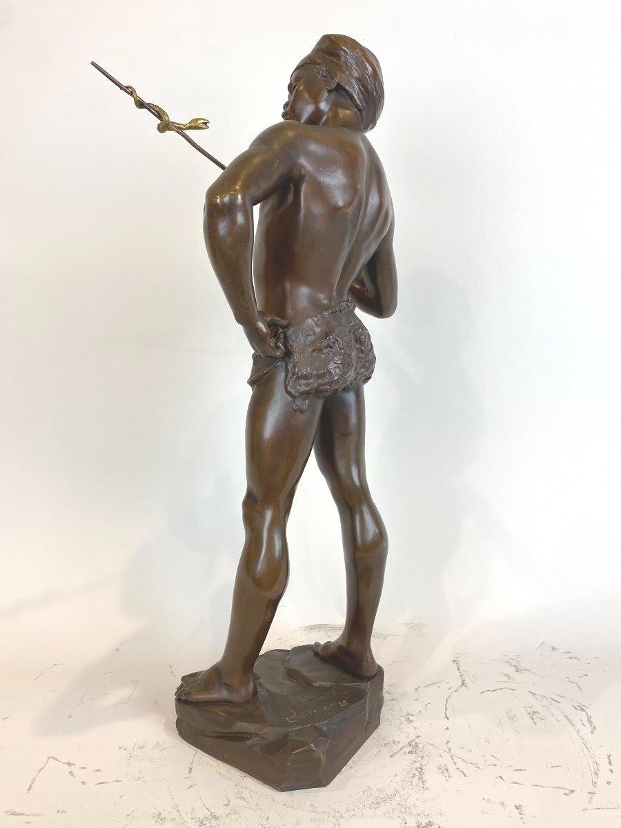 Scultura in bronzo patinato di Adolphe Jean Lavergne, XIX secolo. In condizioni buone in vendita a Saint-Ouen, FR