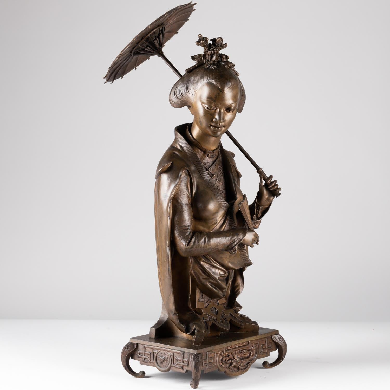 Skulptur aus patinierter Bronze von Auguste Lalouette aus der Zeit Napoleons III., Skulptur. (Patiniert) im Angebot