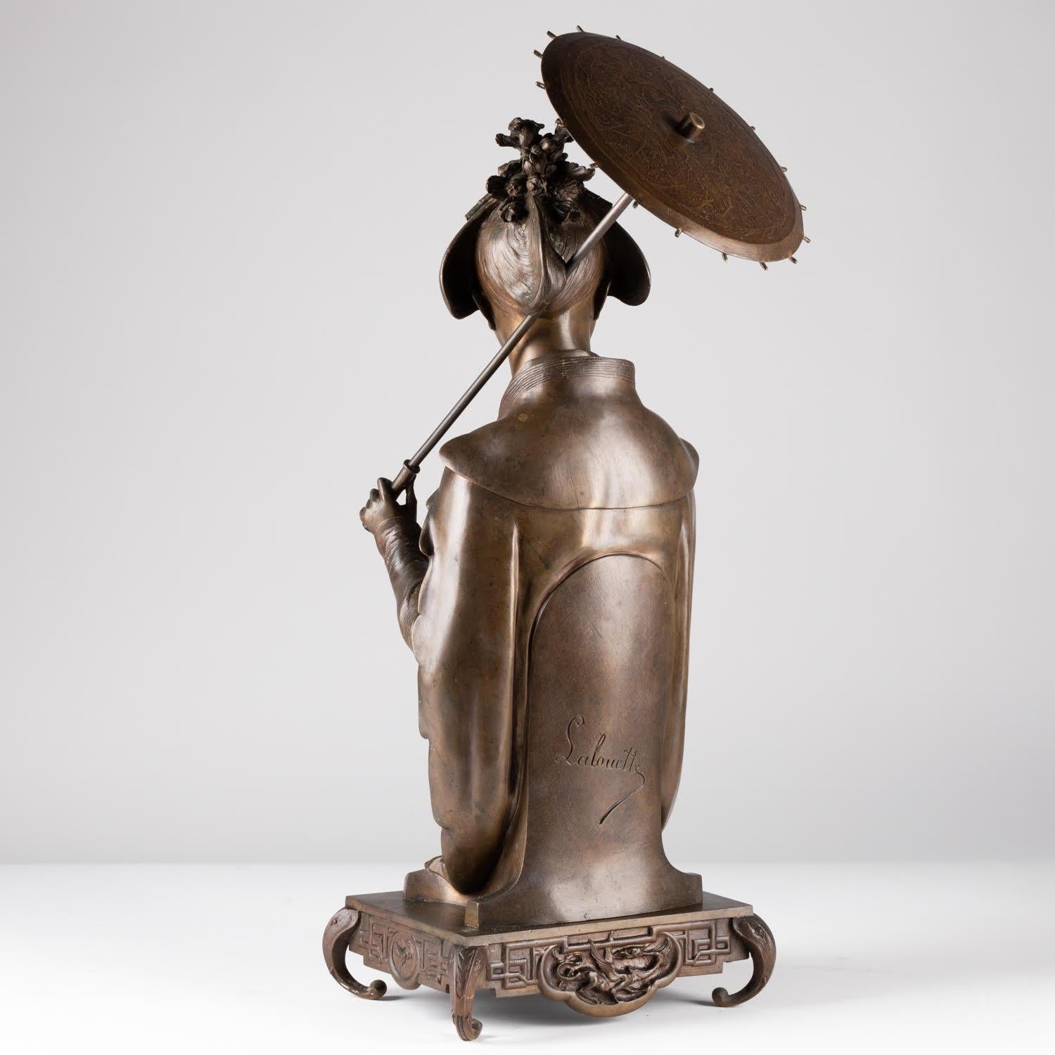 Skulptur aus patinierter Bronze von Auguste Lalouette aus der Zeit Napoleons III., Skulptur. im Zustand „Gut“ im Angebot in Saint-Ouen, FR