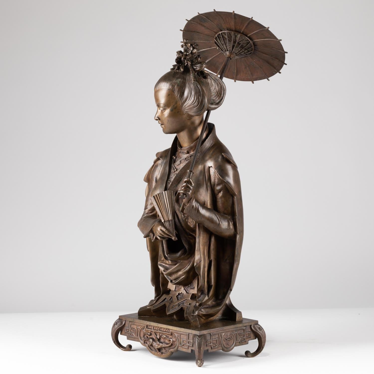 Skulptur aus patinierter Bronze von Auguste Lalouette aus der Zeit Napoleons III., Skulptur. im Angebot 1