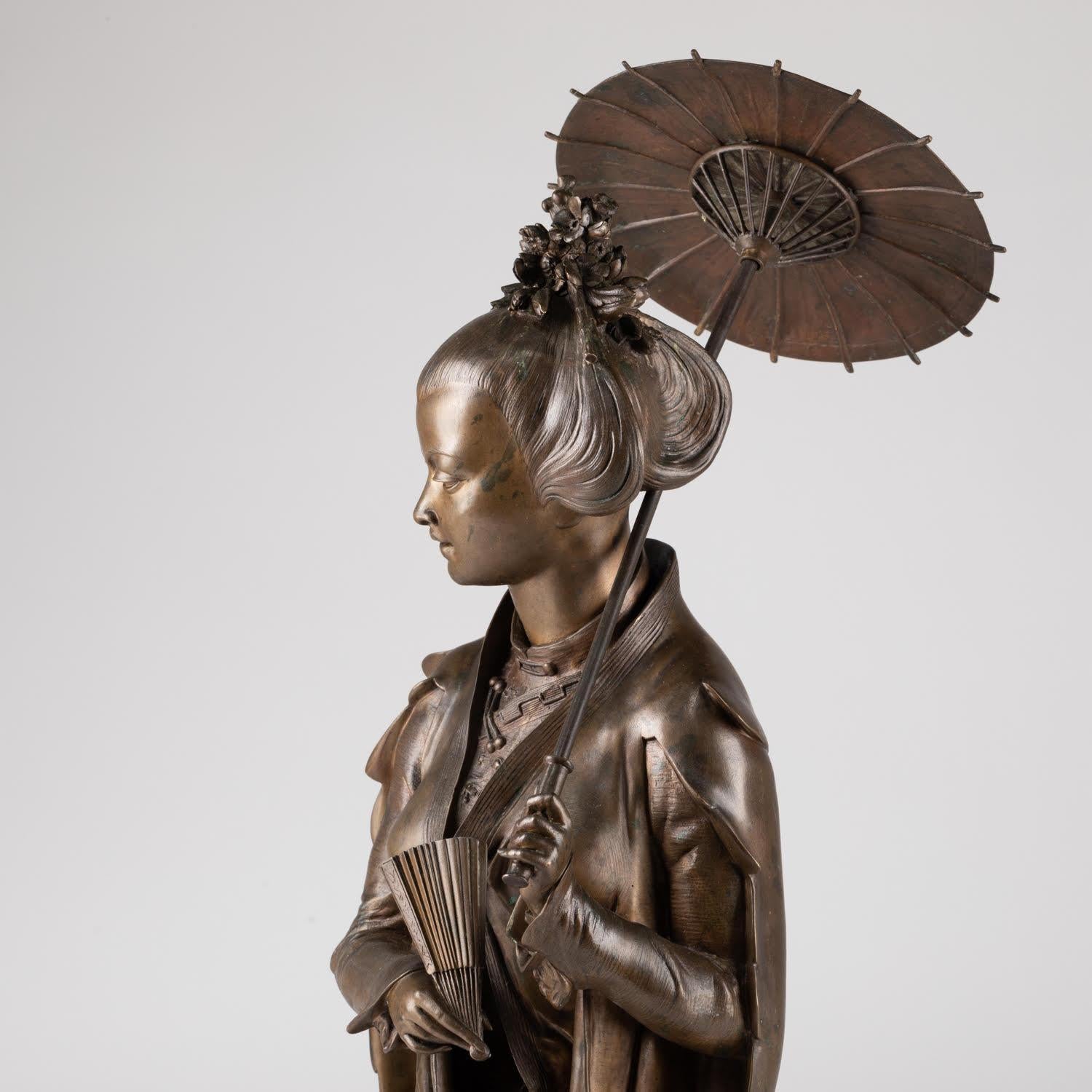 Skulptur aus patinierter Bronze von Auguste Lalouette aus der Zeit Napoleons III., Skulptur. im Angebot 2