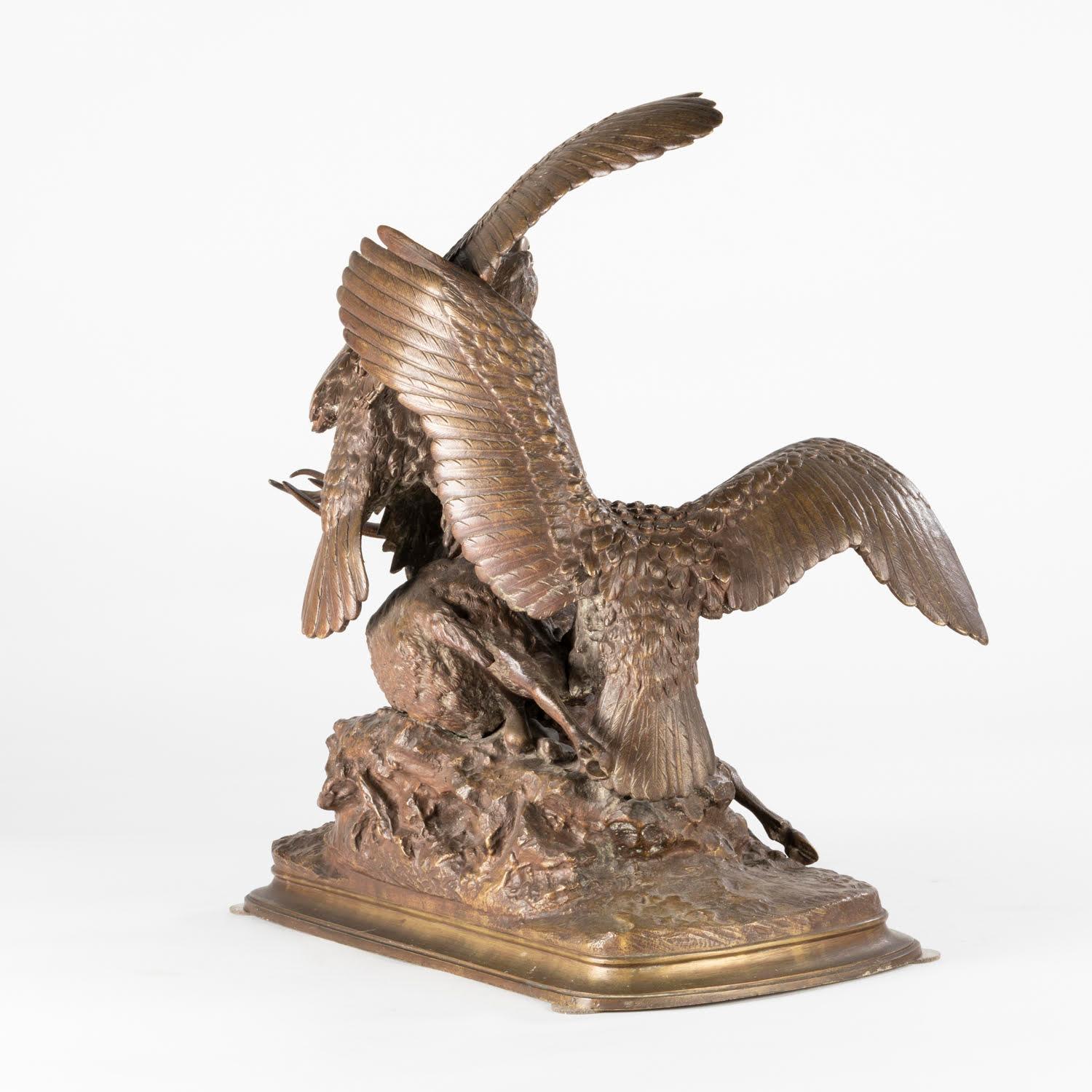Sculpture in Patinated Bronze by Christophe Fratin, Napoleon III Period. In Good Condition For Sale In Saint-Ouen, FR