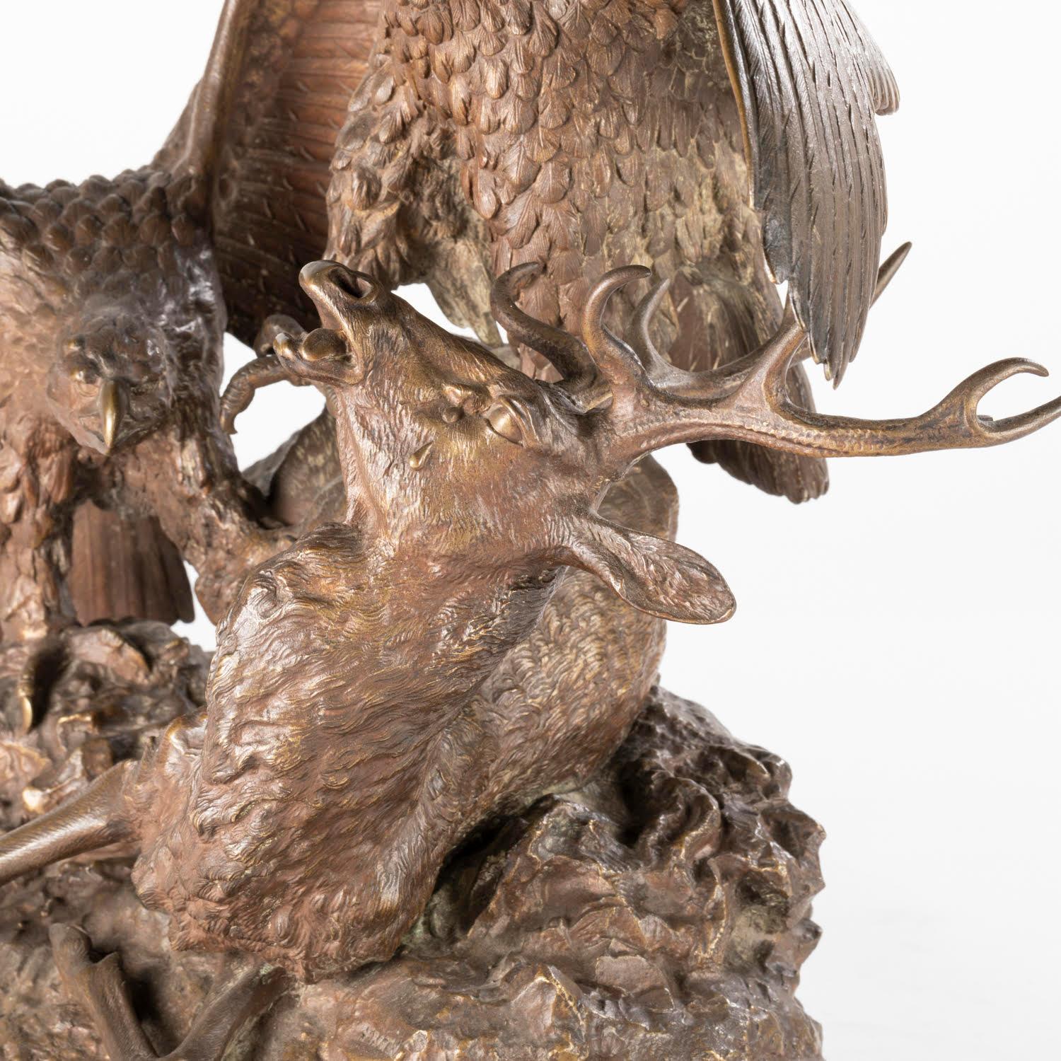 Sculpture in Patinated Bronze by Christophe Fratin, Napoleon III Period. For Sale 2