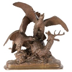 Escultura de bronce patinado de Christophe Fratin, época de Napoleón III.