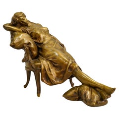 Skulptur aus patinierter Bronze von Henri Emile Allouard, 1900.