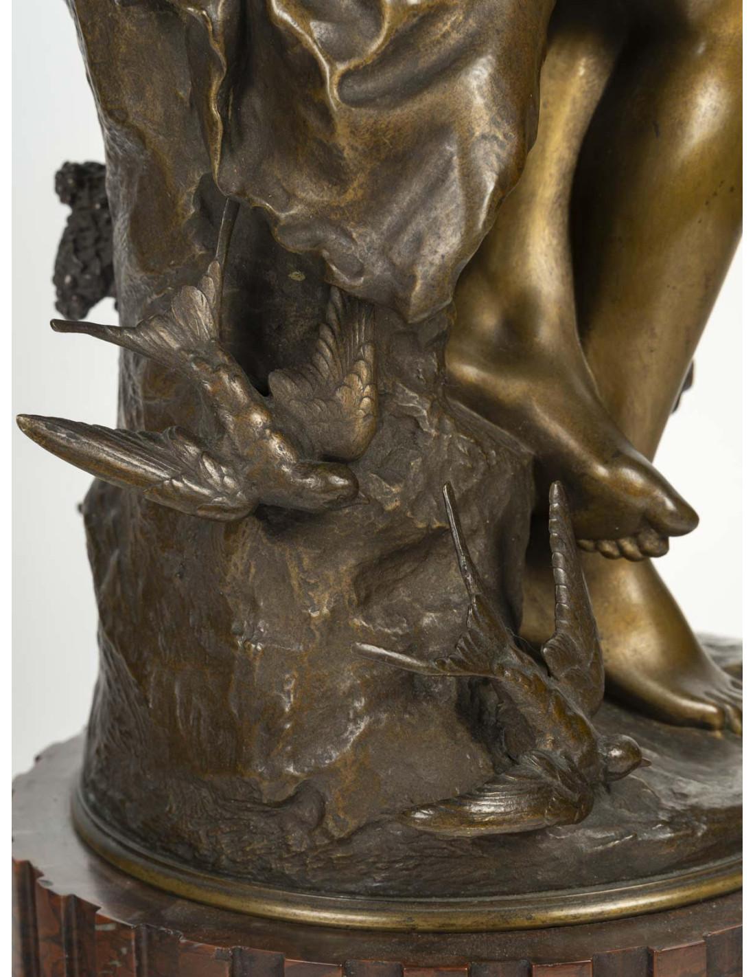 Sculpture in Patinated Bronze by Mathurin Moreau, 19th Century. For Sale 5