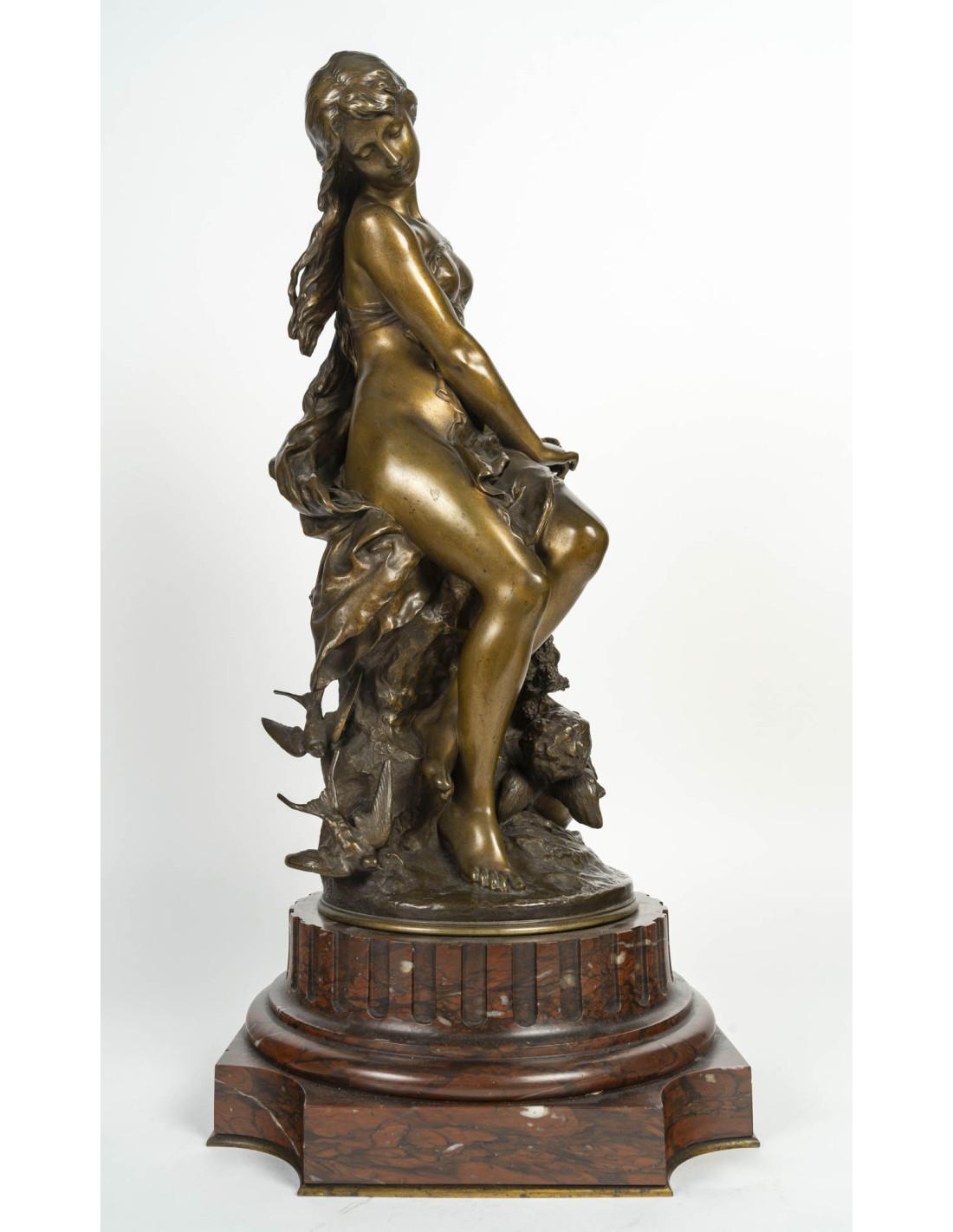 Sculpture in Patinated Bronze by Mathurin Moreau, 19th Century. For Sale 6