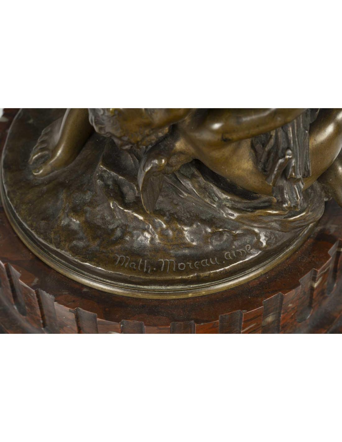 Sculpture in Patinated Bronze by Mathurin Moreau, 19th Century. For Sale 7