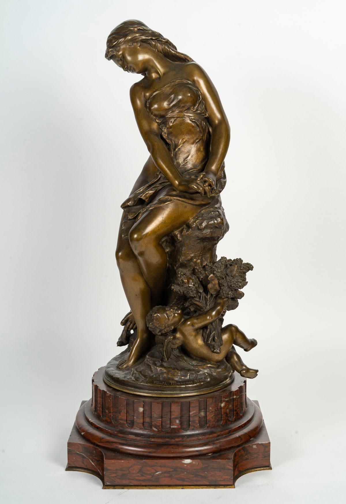 Napoleone III Scultura in bronzo patinato di Mathurin Moreau, XIX secolo. in vendita