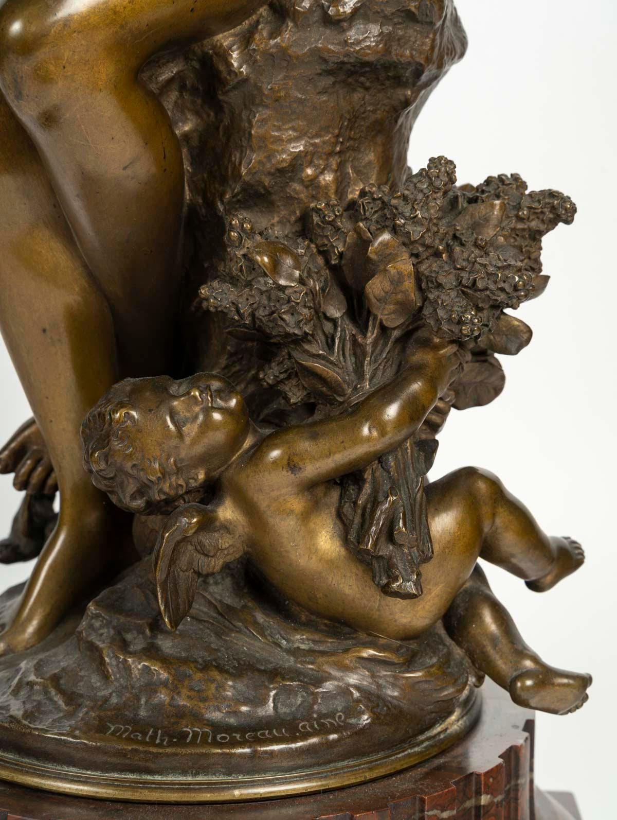 Francese Scultura in bronzo patinato di Mathurin Moreau, XIX secolo. in vendita