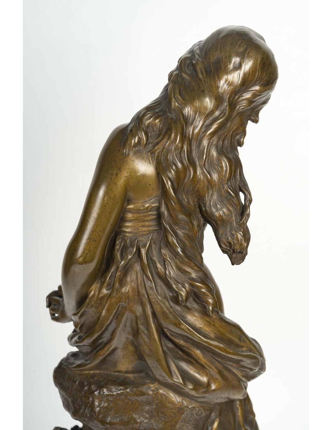 Sculpture in Patinated Bronze by Mathurin Moreau, 19th Century. For Sale 3