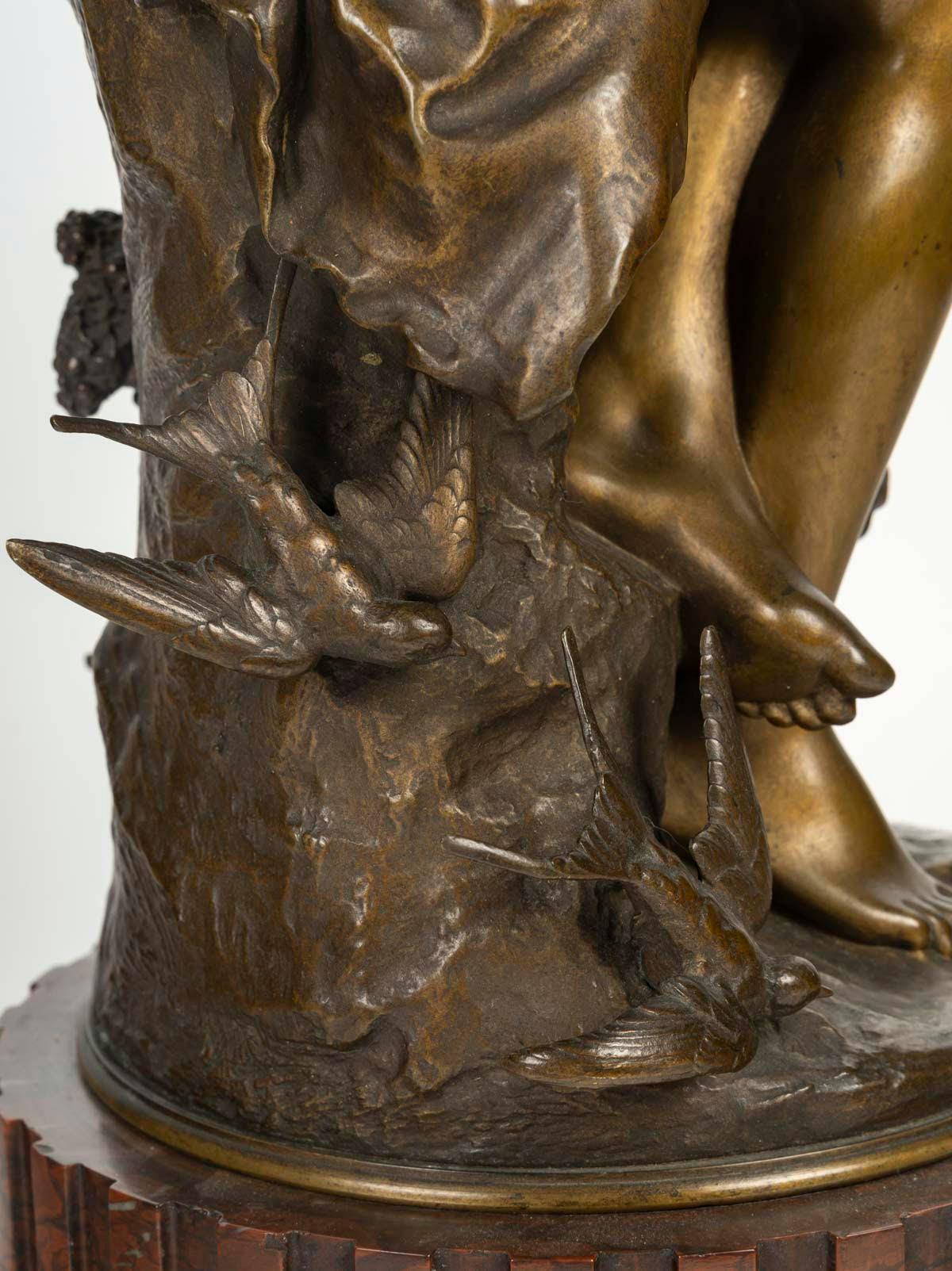 Scultura in bronzo patinato di Mathurin Moreau, XIX secolo. in vendita 2