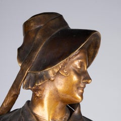 Sculpture in Patinated Bronze Signed Antonin Mercié, 19th Century.