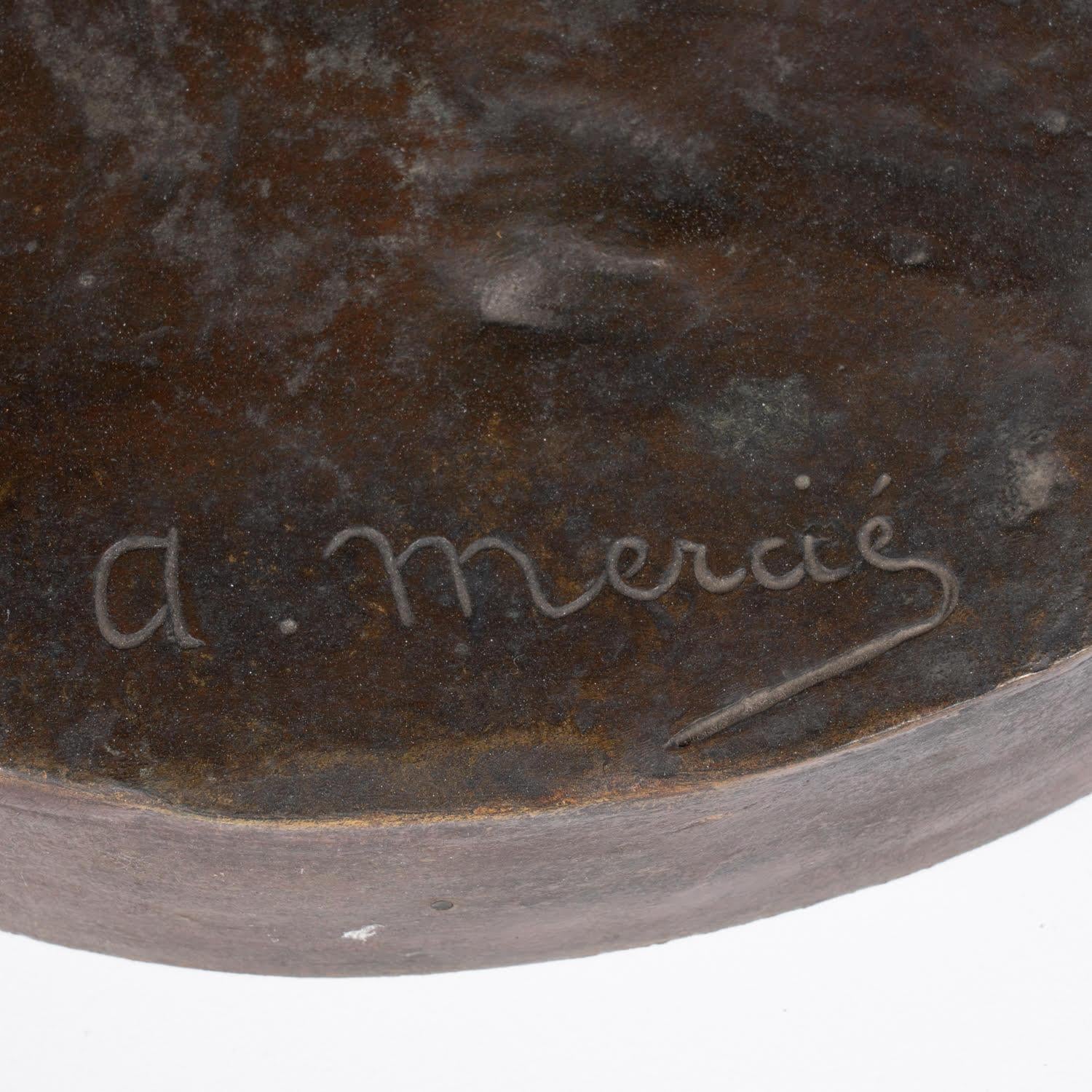 Scultura in bronzo patinato firmata Antonin Mercié, XIX secolo. In condizioni buone in vendita a Saint-Ouen, FR