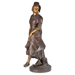 Escultura en Bronce Patinado Firmada Antonin Mercié, Siglo XIX.
