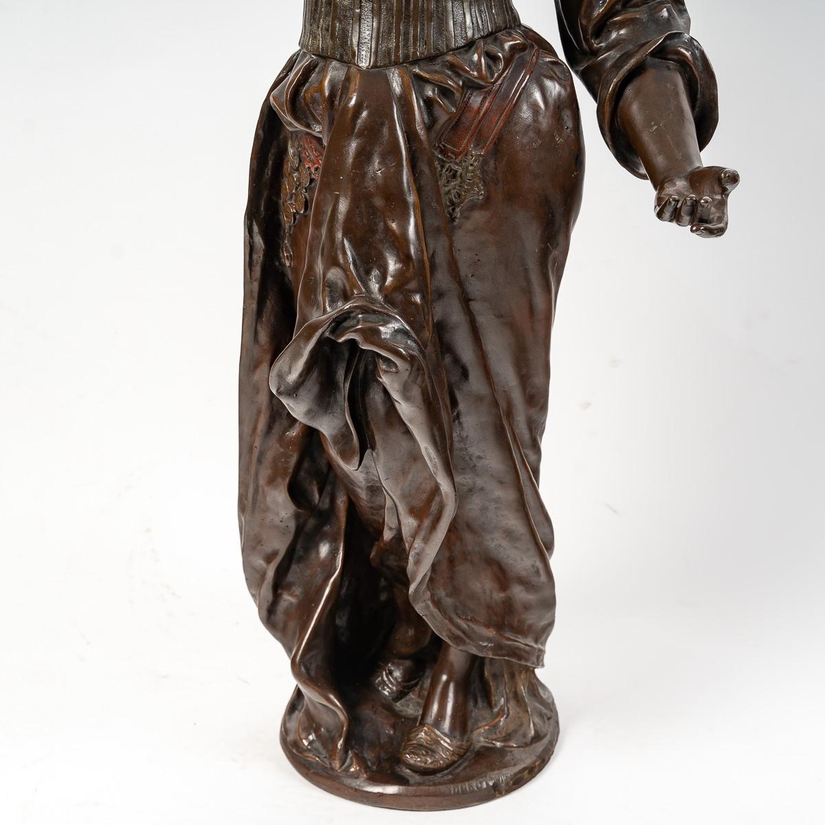 Skulptur aus patinierter Bronze, signiert Marcel Debut, 19. Jahrhundert im Angebot 1