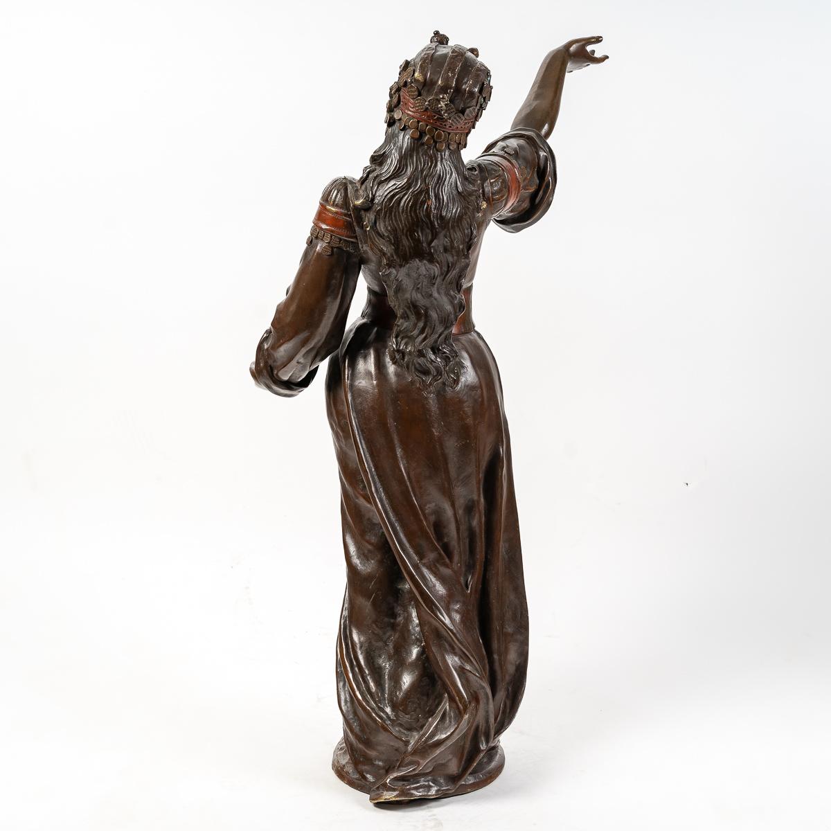 Skulptur aus patinierter Bronze, signiert Marcel Debut, 19. Jahrhundert im Angebot 3